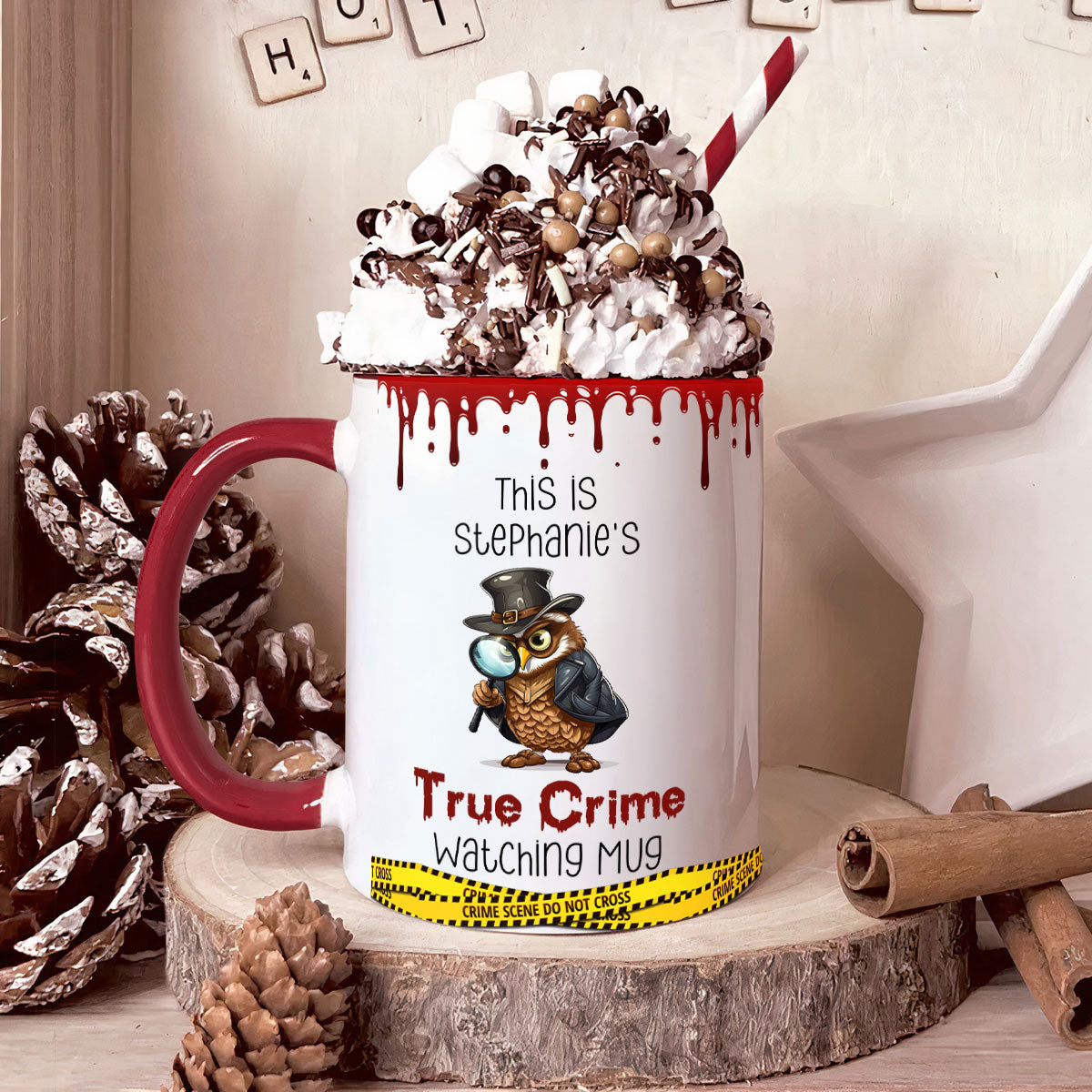 True Crime Watching Mug - Personalized Accent Mug