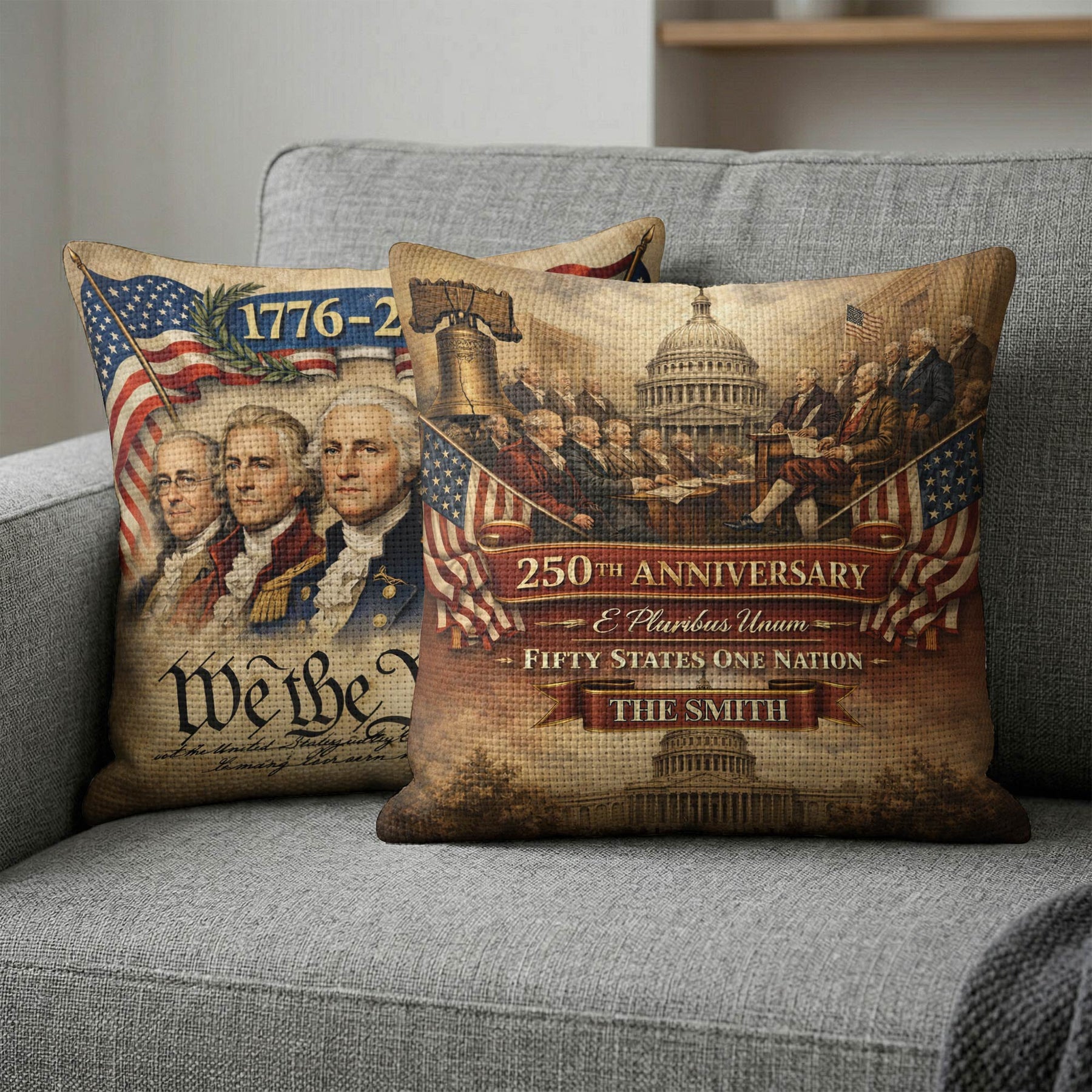 USA 250th Anniversary We The People - Personalized Pillow Cover
