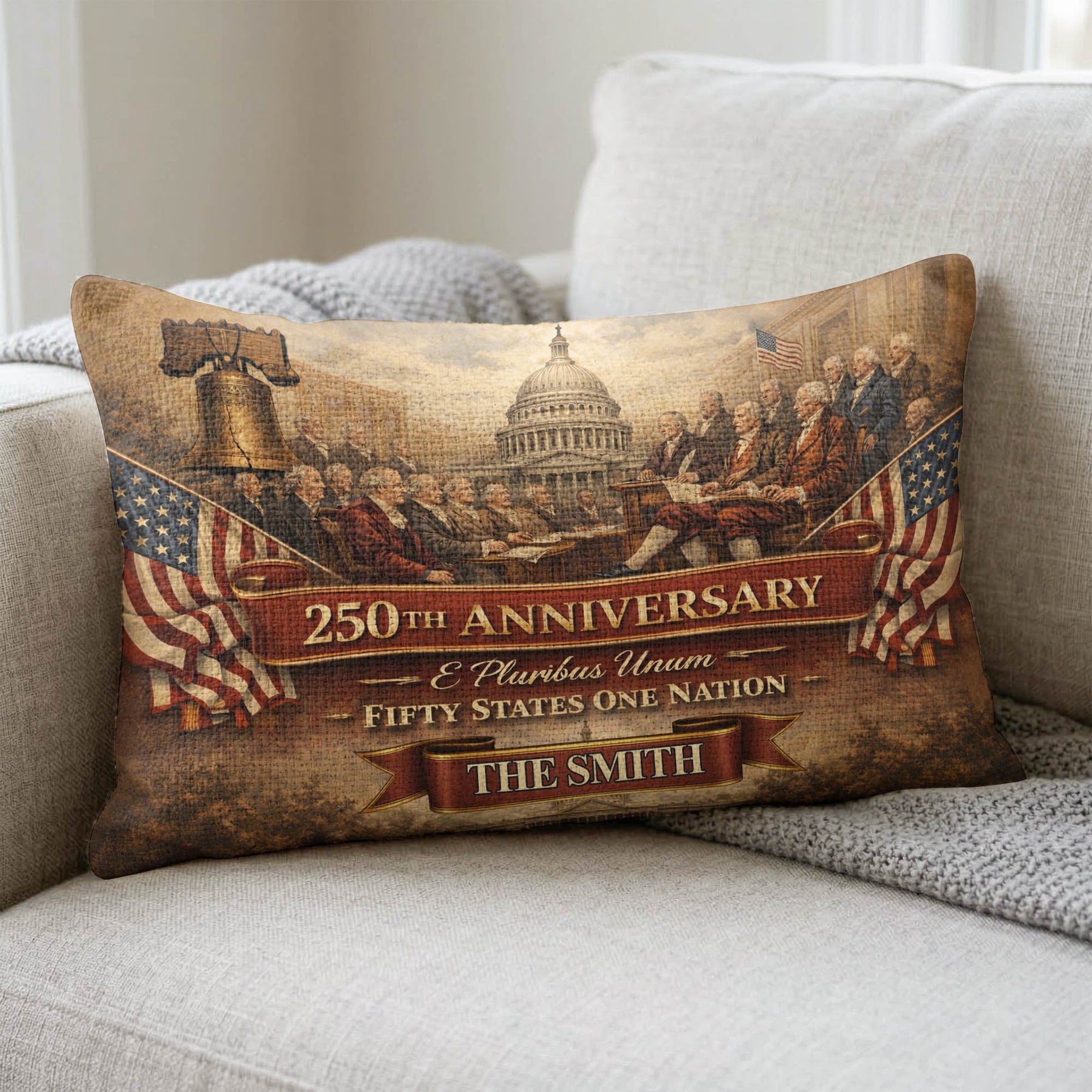 USA 250th Anniversary We The People - Personalized Pillow Cover