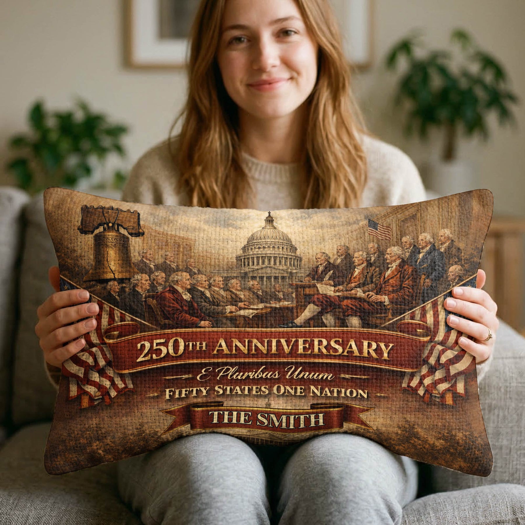 USA 250th Anniversary We The People - Personalized Pillow Cover