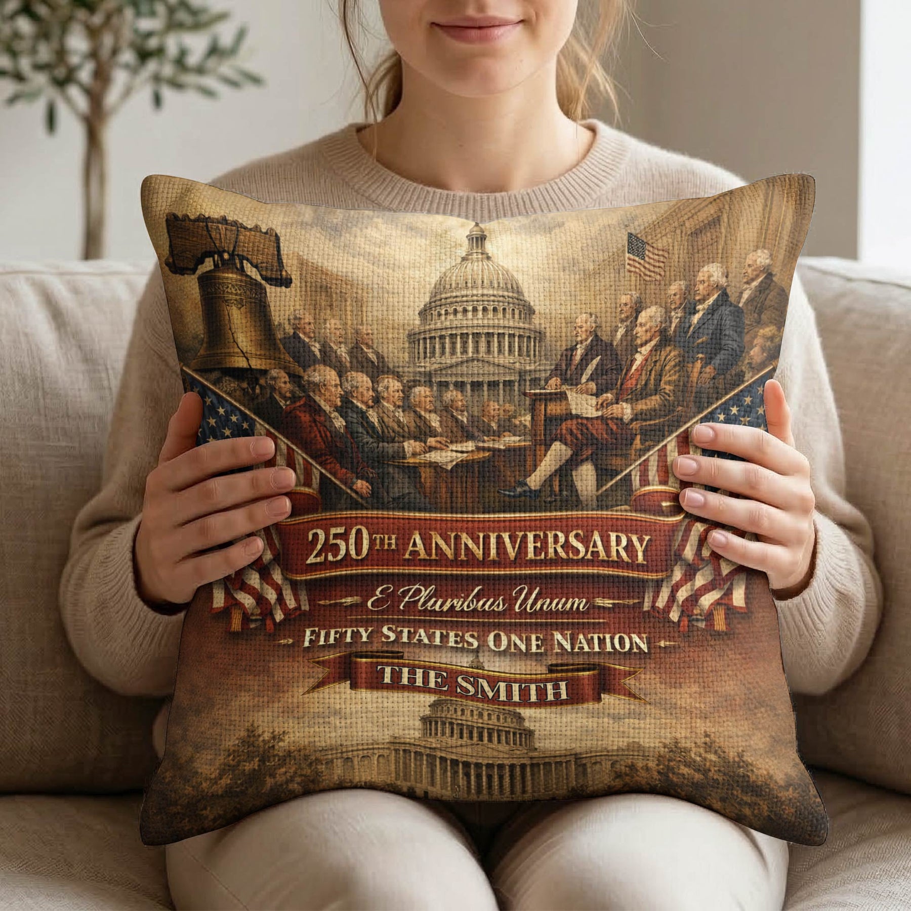 USA 250th Anniversary We The People - Personalized Pillow Cover