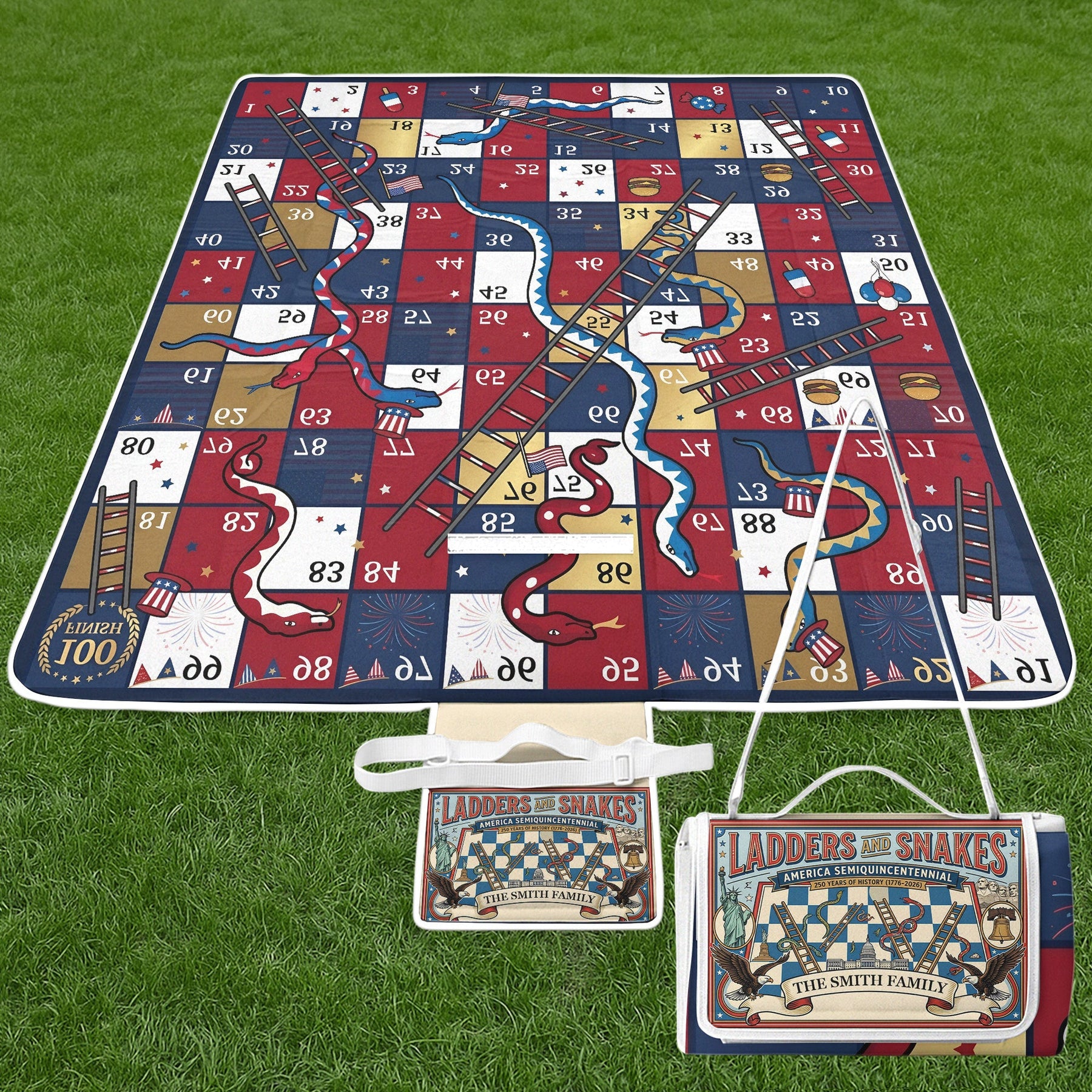 Usa 250Th Anniversary Games For Kids Outdoor Activities - Personalized Picnic Blanket