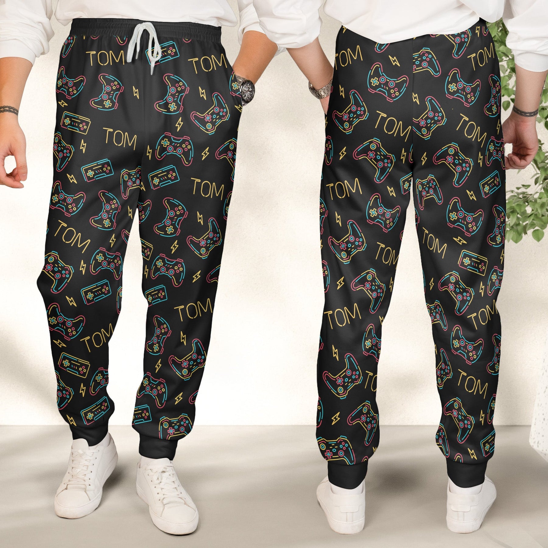 Video Game, Game Controller, Custom Name - Personalized Sweatpants, Lounge Pants With Pockets