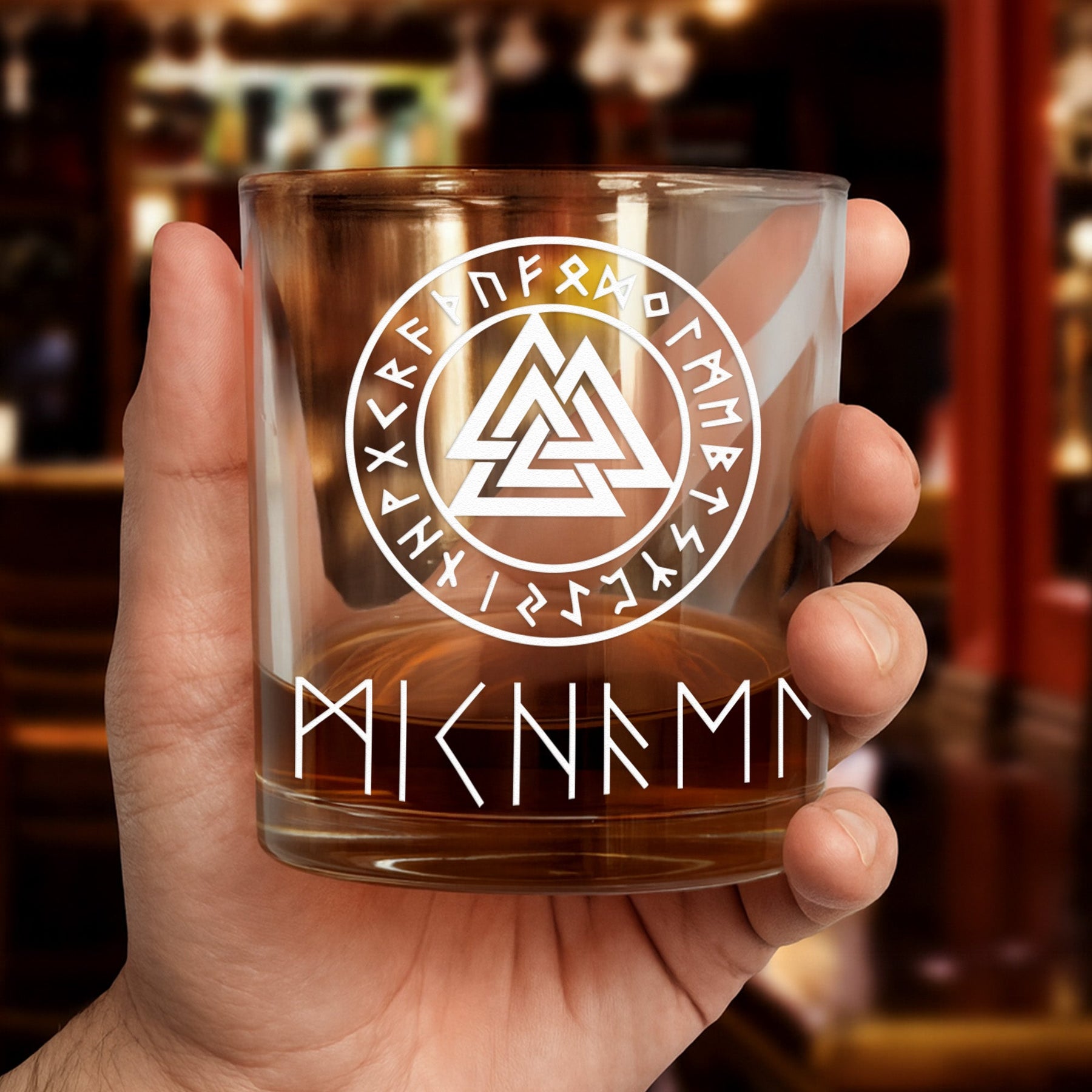 Viking Runes, Nordic - Personalized Whiskey Glass