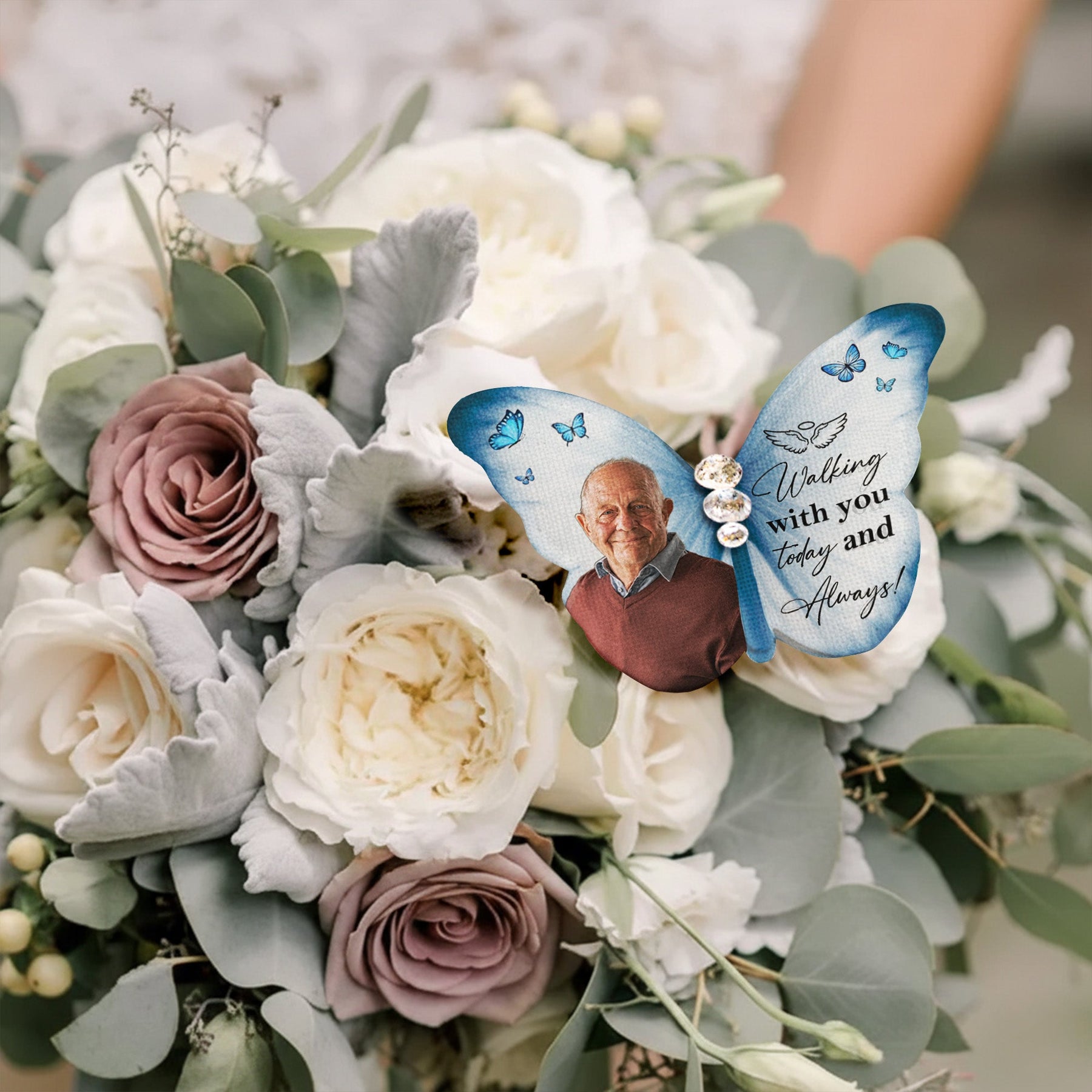 Walking With You Today & Always Wedding Bridal Keepsake - Personalized Brooch