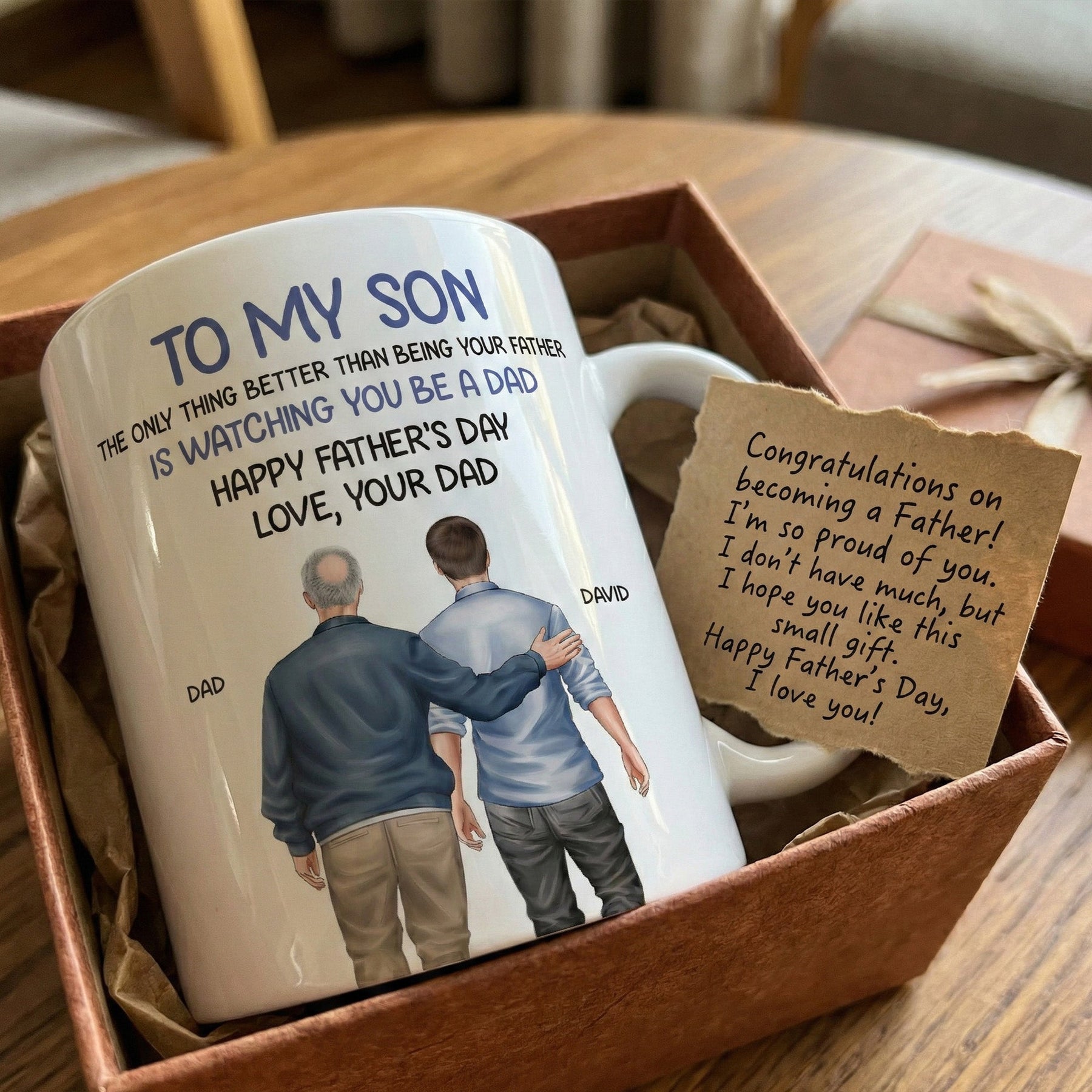 Watching You Be A Dad - Father's Day Gift For Son From Dad, Mom - Personalized Mug
