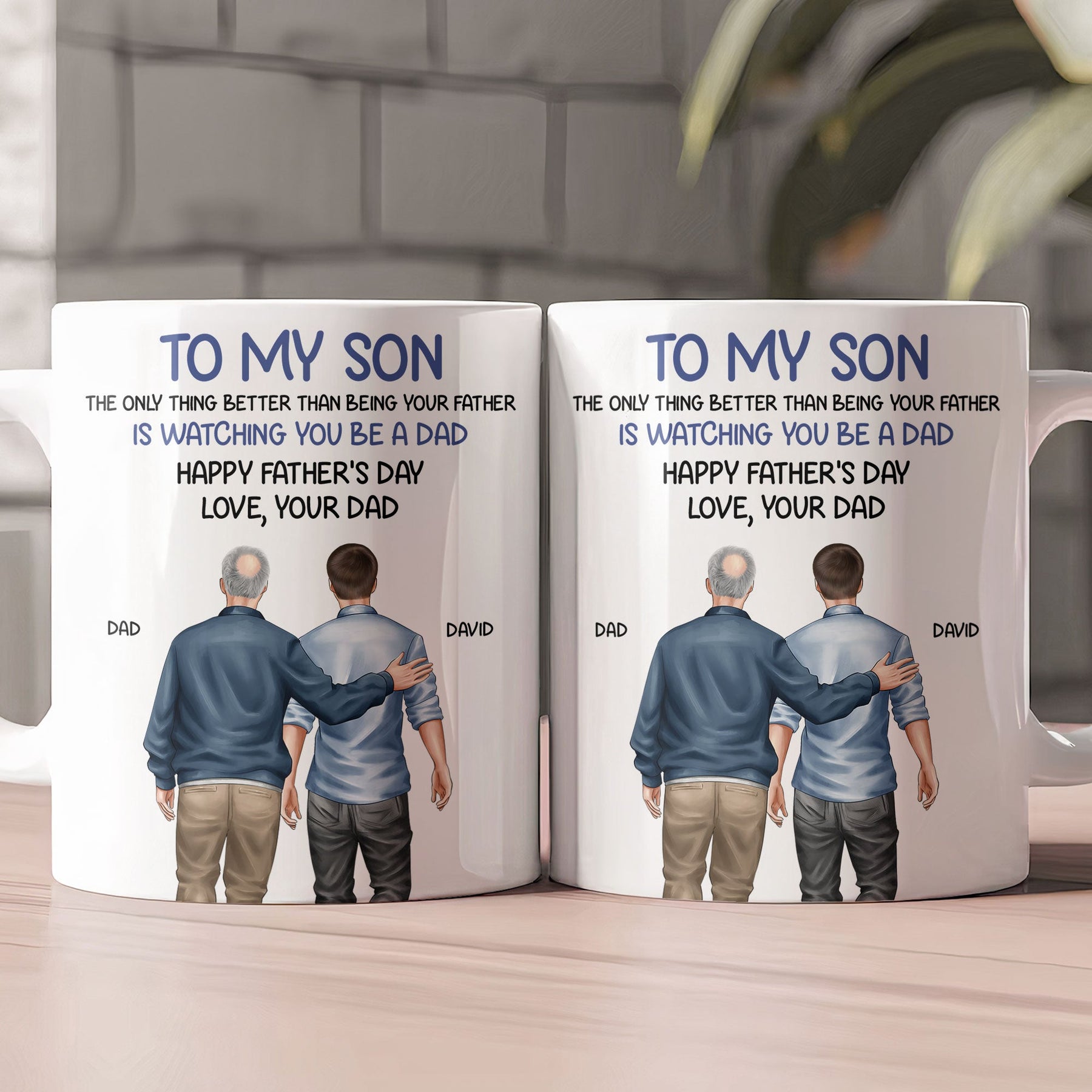 Watching You Be A Dad - Father's Day Gift For Son From Dad, Mom - Personalized Mug