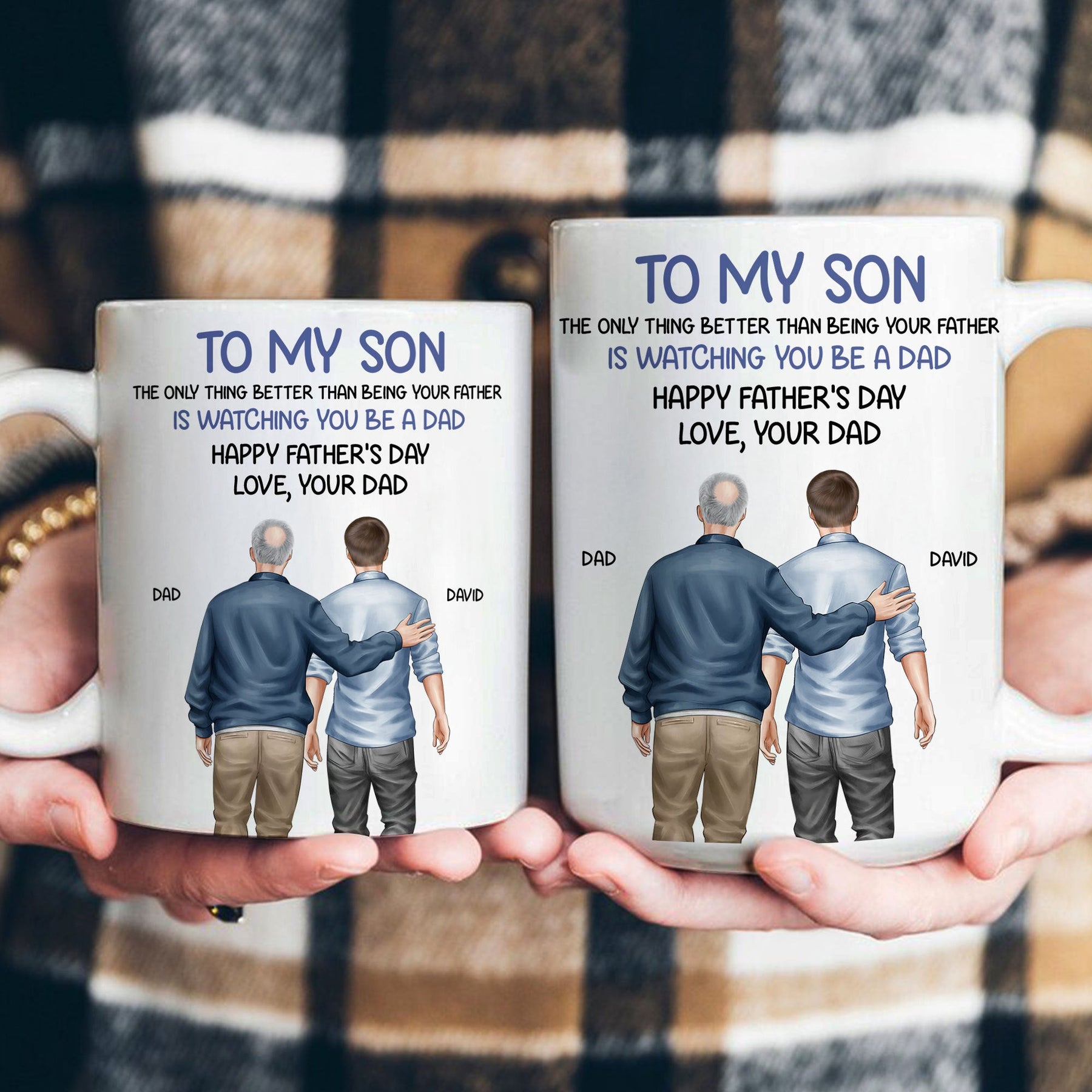Watching You Be A Dad - Father's Day Gift For Son From Dad, Mom - Personalized Mug
