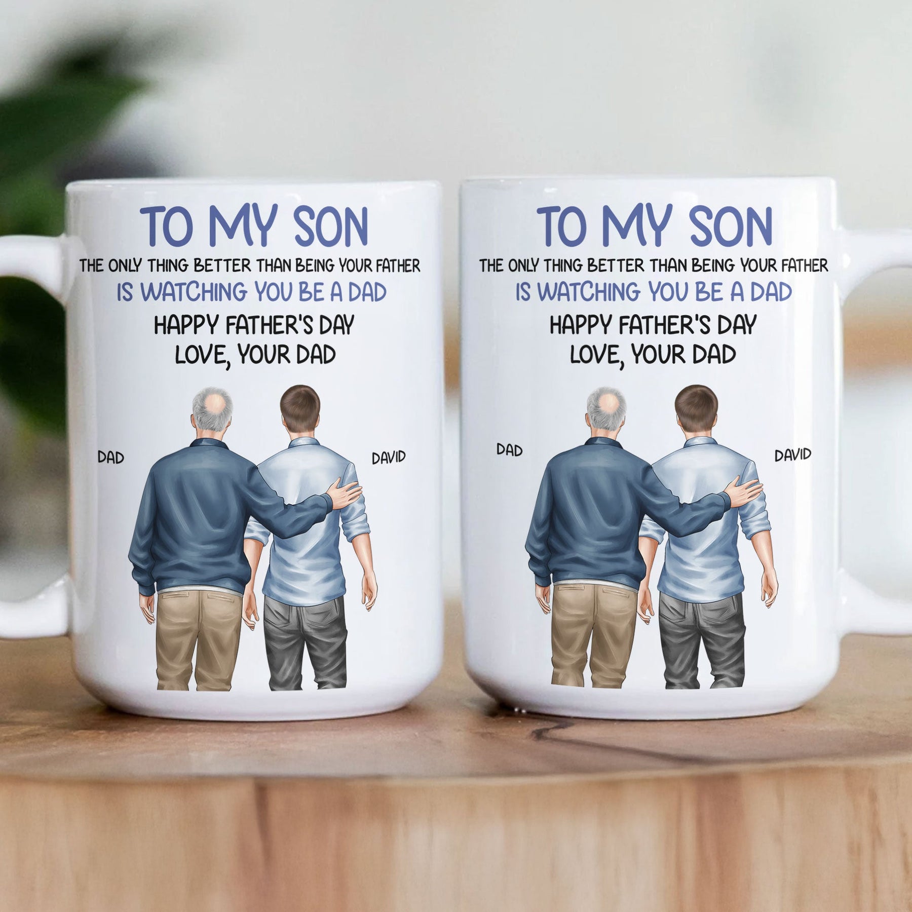 Watching You Be A Dad - Father's Day Gift For Son From Dad, Mom - Personalized Mug