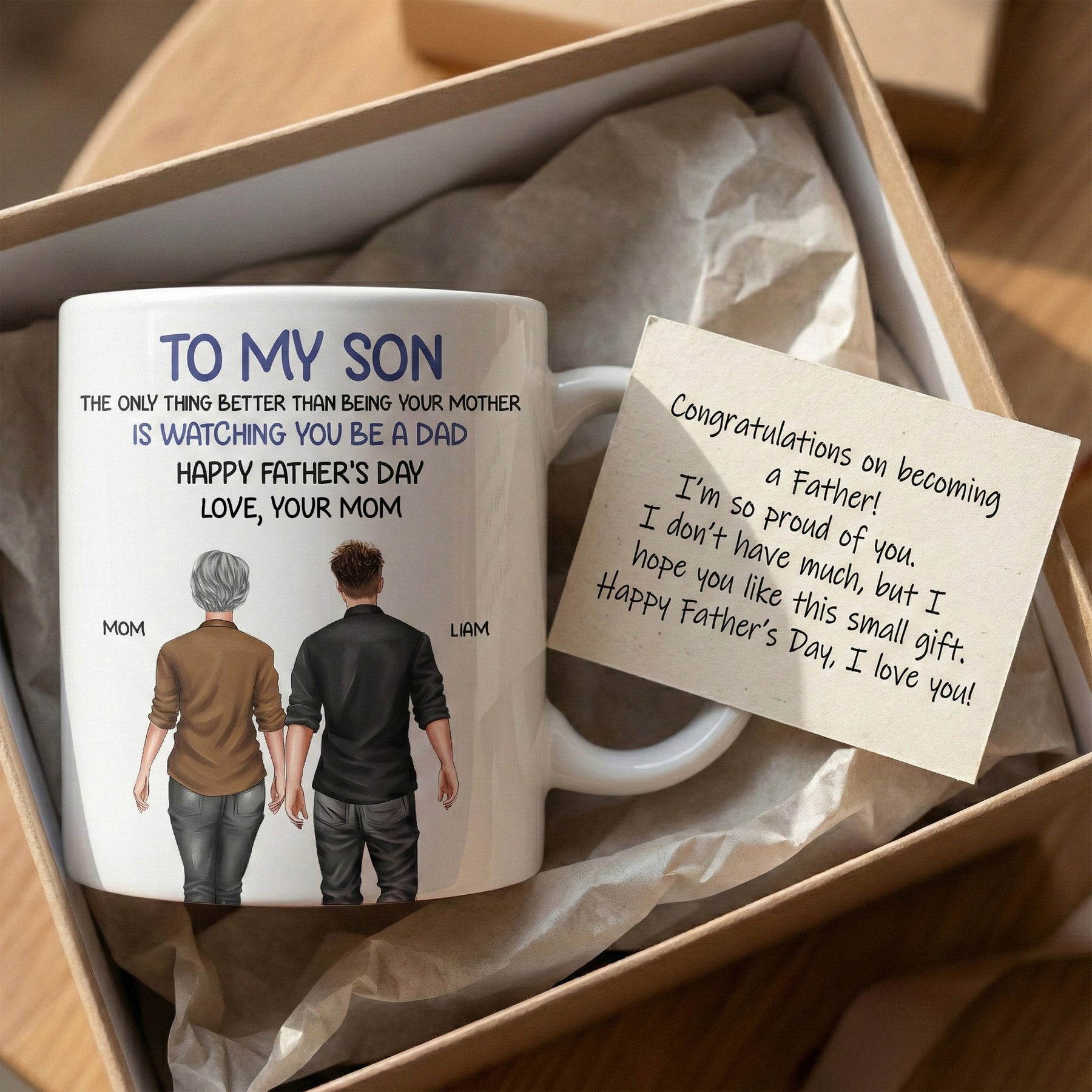 Watching You Be A Dad - Father's Day Gift For Son From Dad, Mom - Personalized Mug