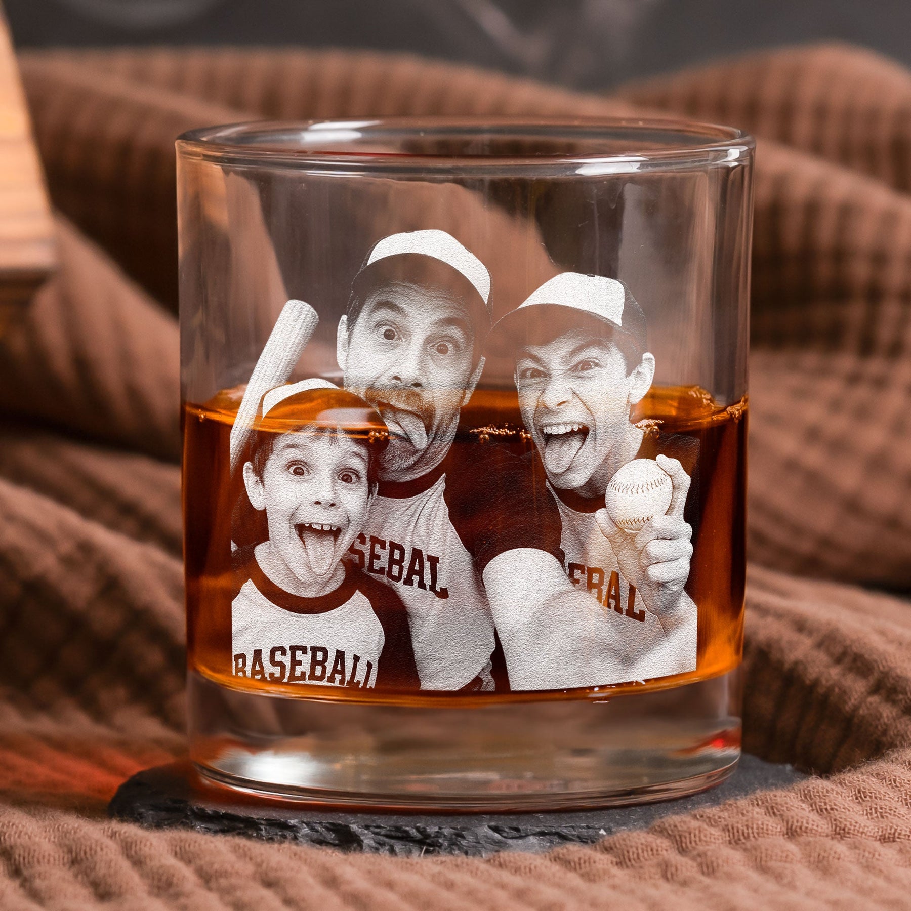 We Caught The Best Dad - Personalized Whiskey Glass With Photo