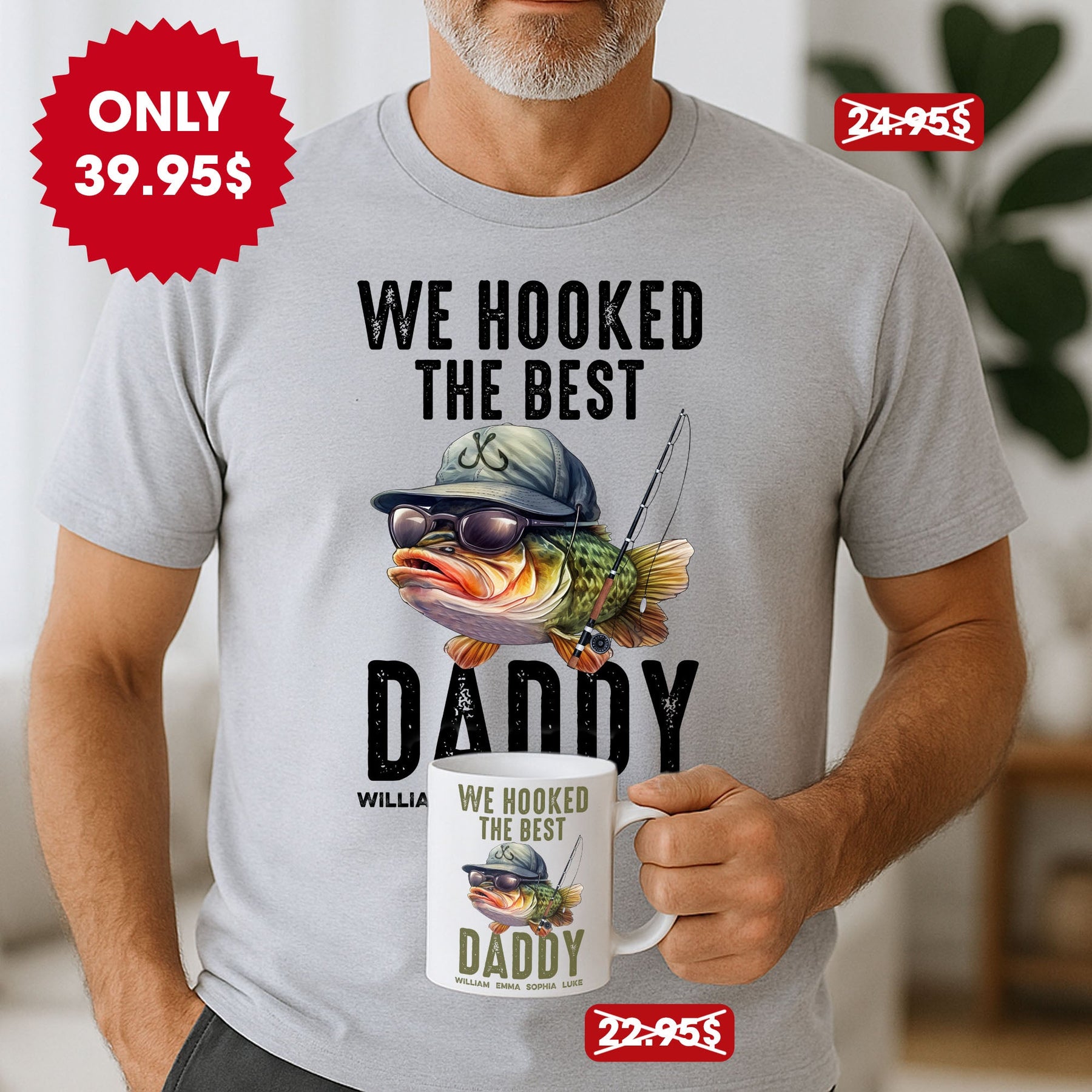 We Hooked The Best Dad, Grandpa - Custom Father's Day Gift Set