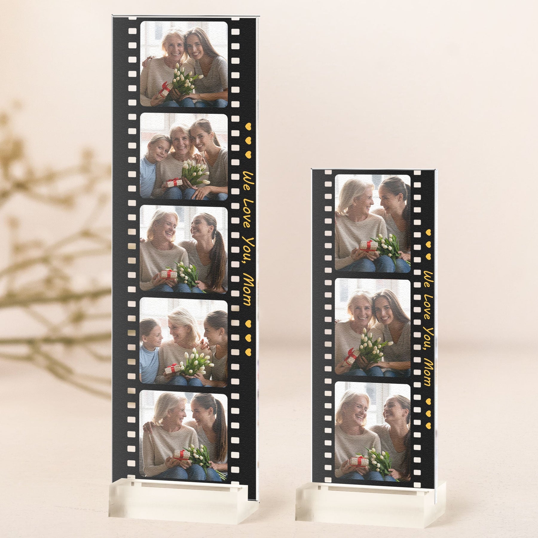 We Love You Mom - Custom Acrylic Photo Film Strip