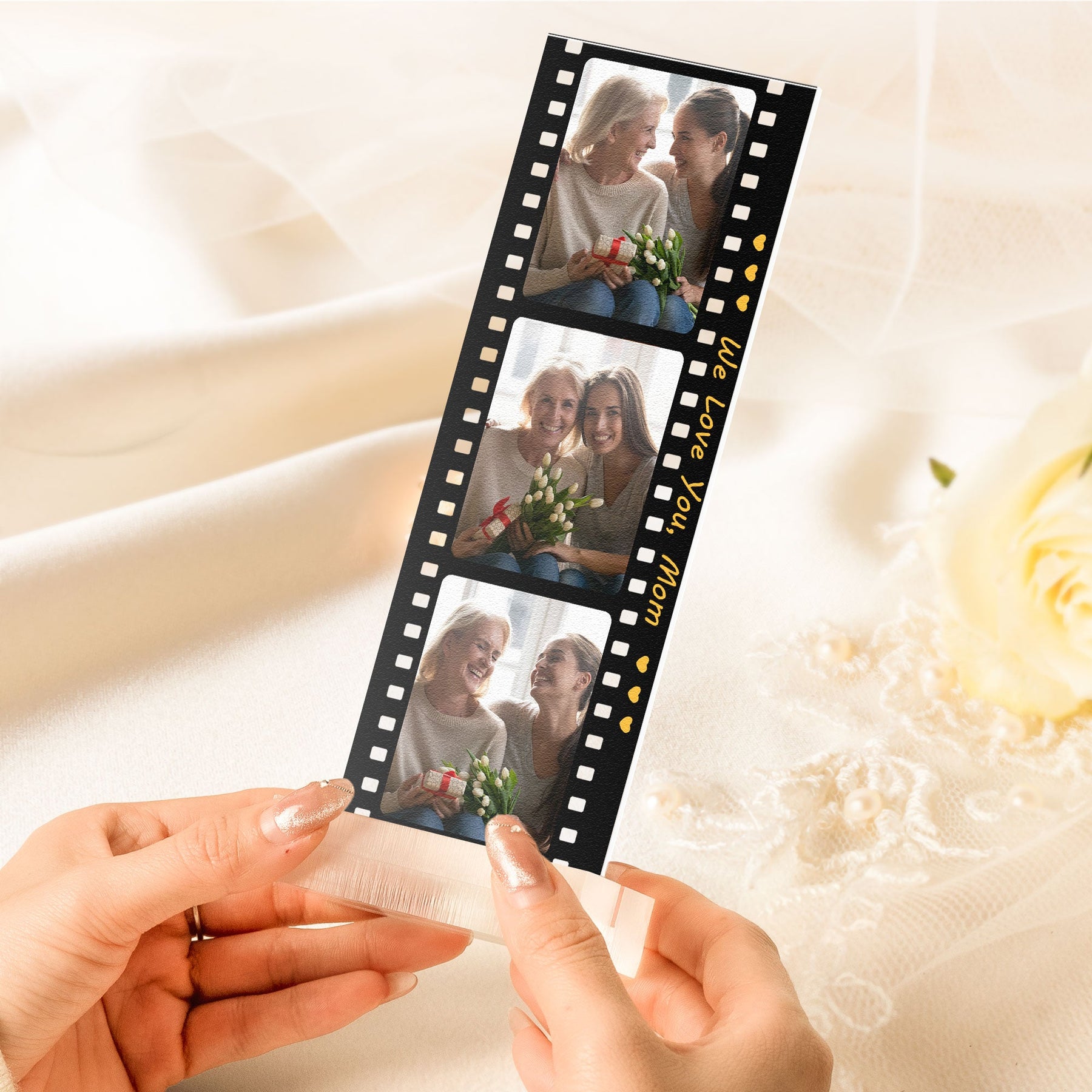 We Love You Mom - Custom Acrylic Photo Film Strip