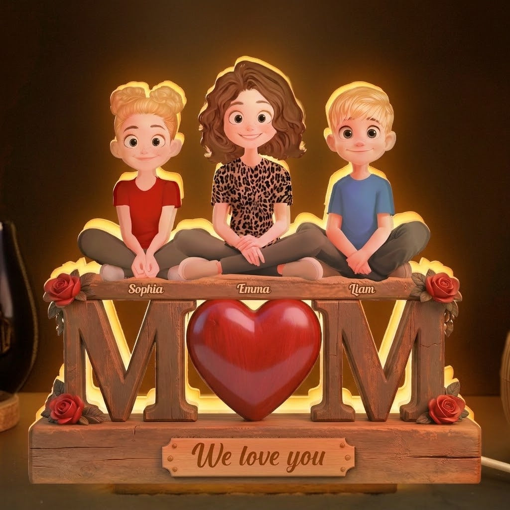 We Love You Mother's Day Gift For Mom, Mum, Wife - Personalized Night Light