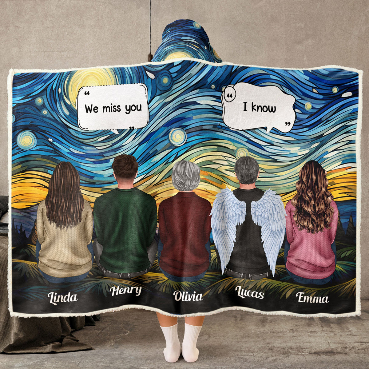 We Miss You I'm Always With You Memorial Blanket - Personalized Wearable Blanket