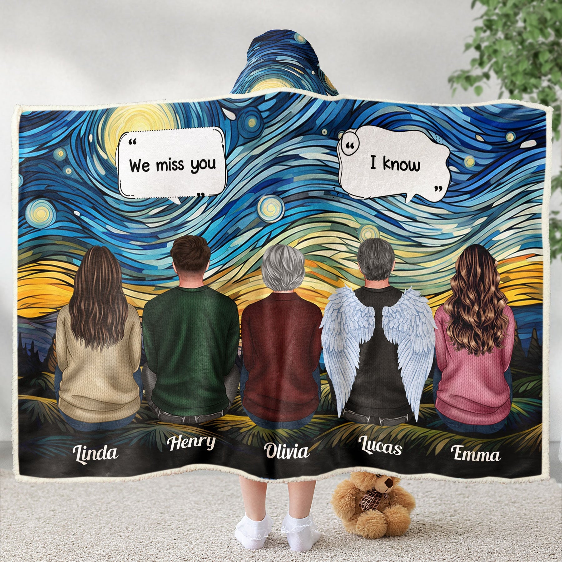 We Miss You I'm Always With You Memorial Blanket - Personalized Wearable Blanket