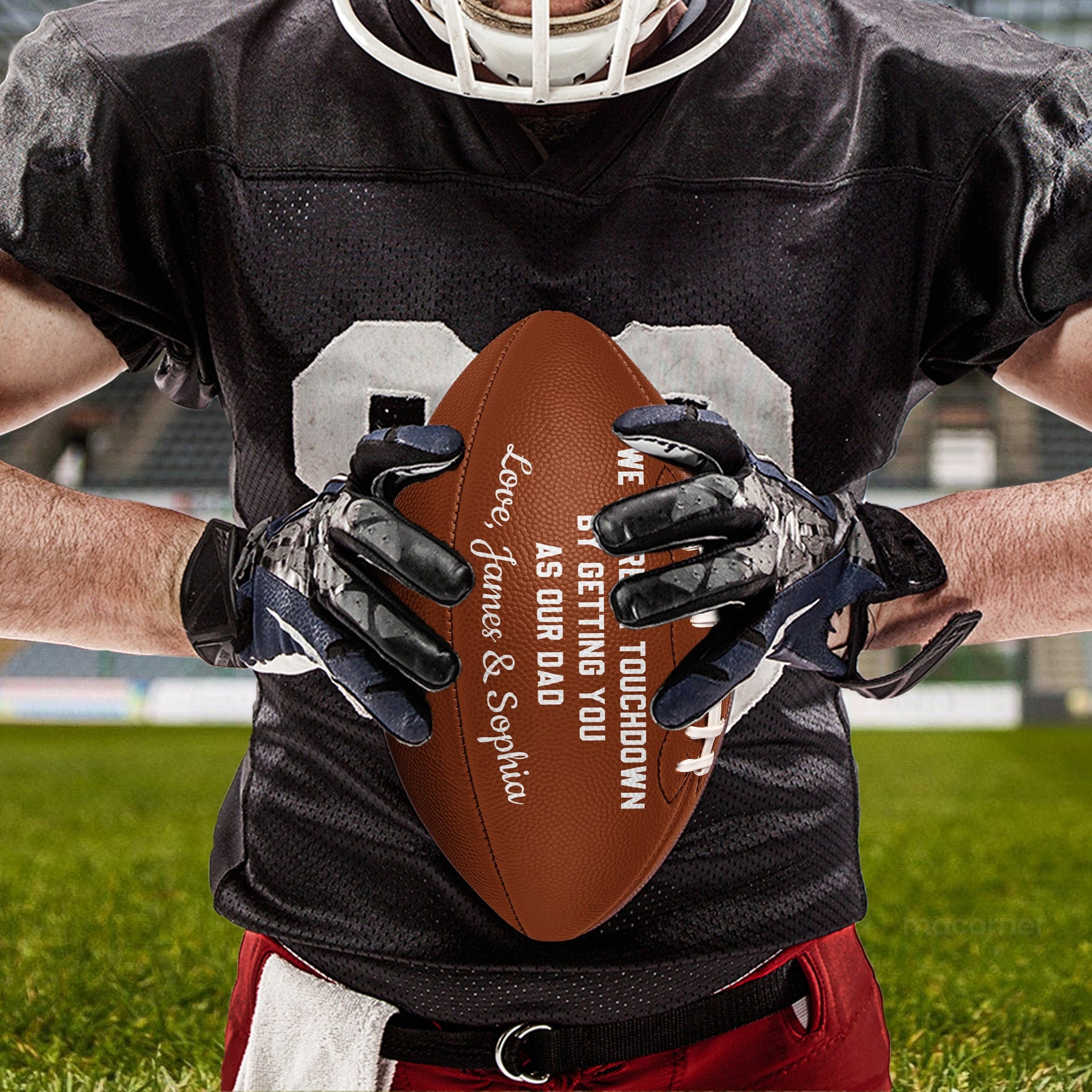 We Scored A Touchdown By Getting You As Our Dad - Personalized Football