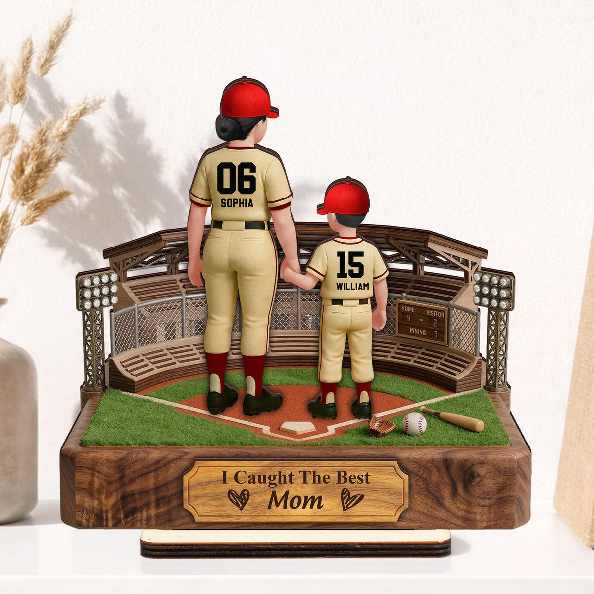 We Caught The Best Mom, Dad - Personalized Wooden Plaque