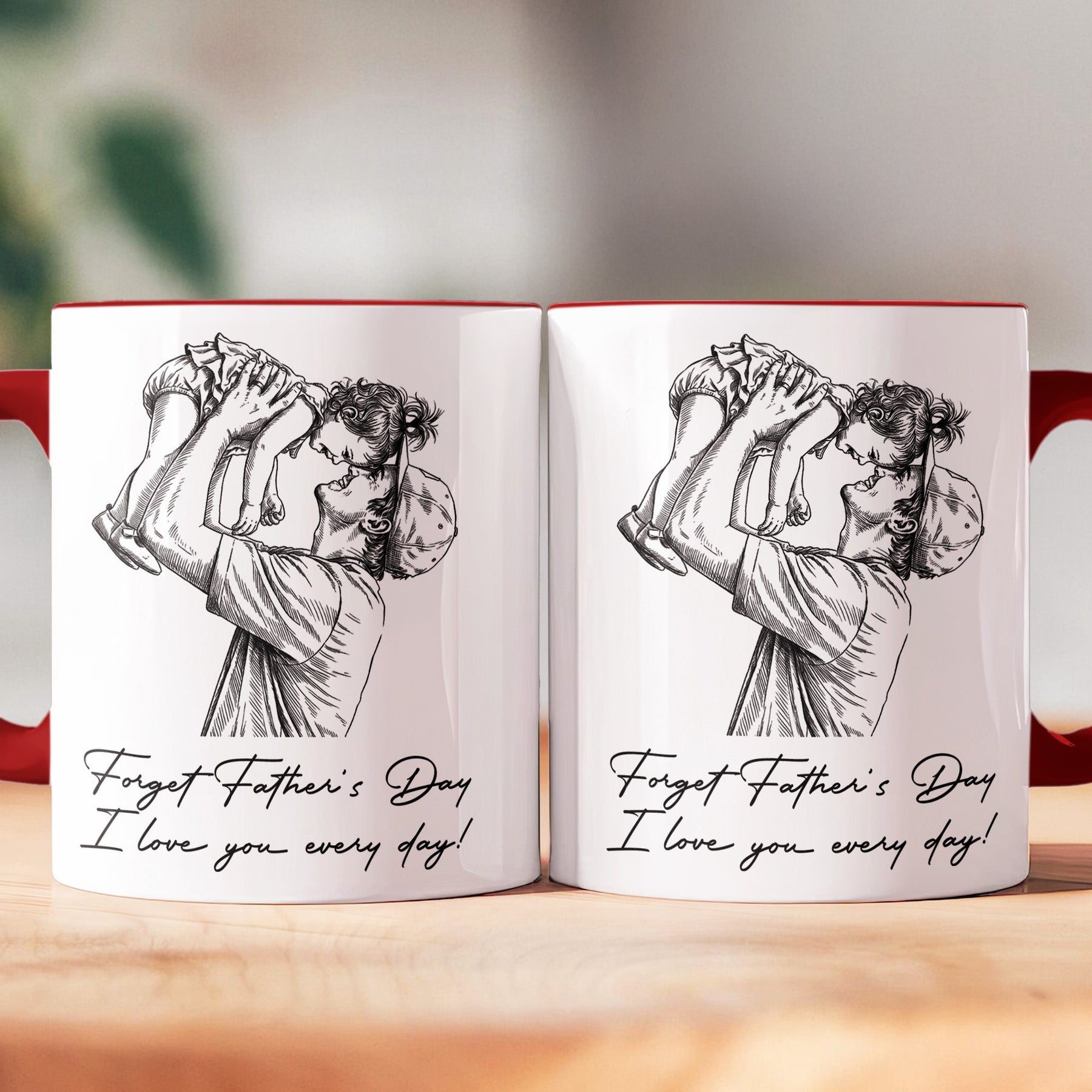 We Love You Father's Day Gift For Him Photo Sketch Line Art - Personalized Mug