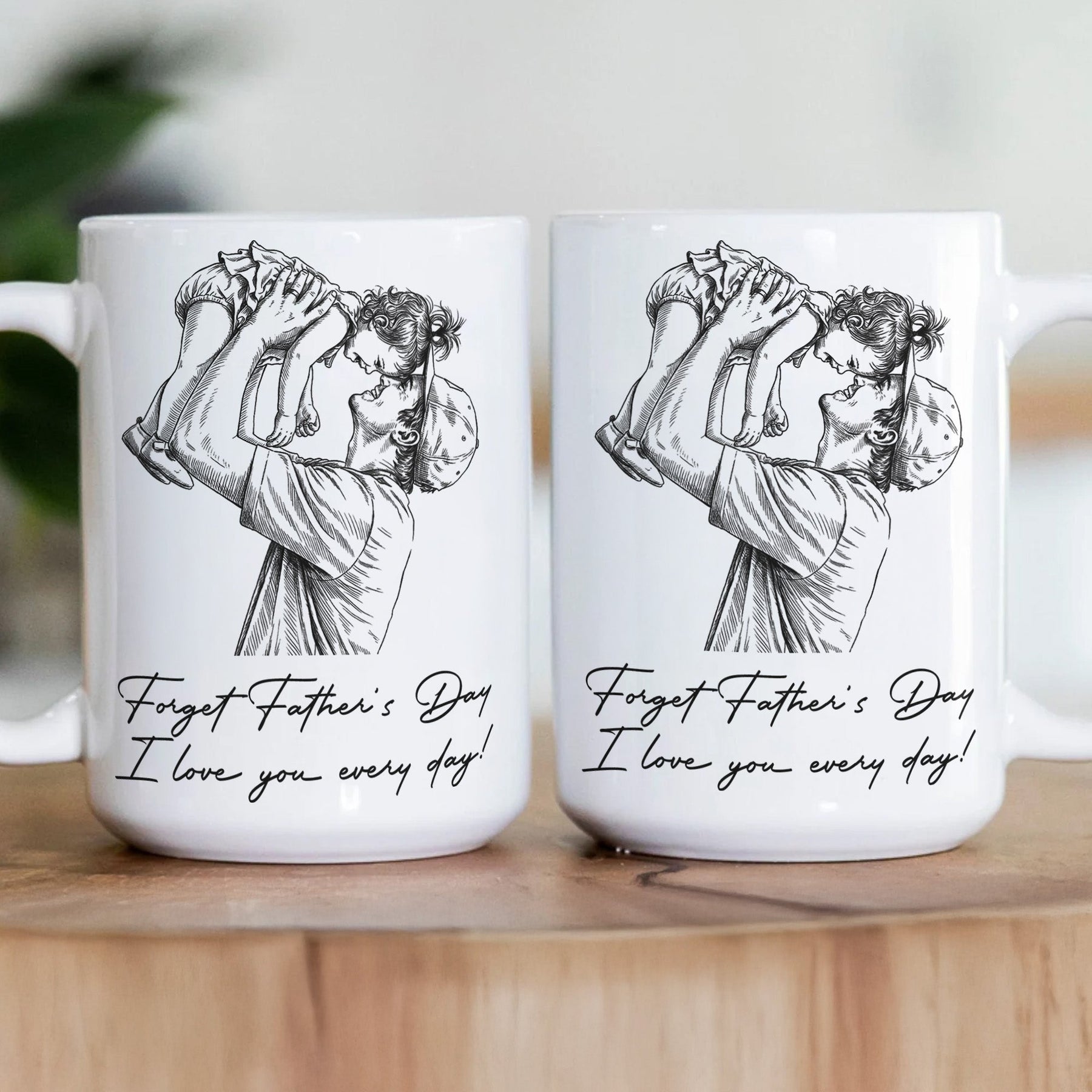 We Love You Father's Day Gift For Him Photo Sketch Line Art - Personalized Mug