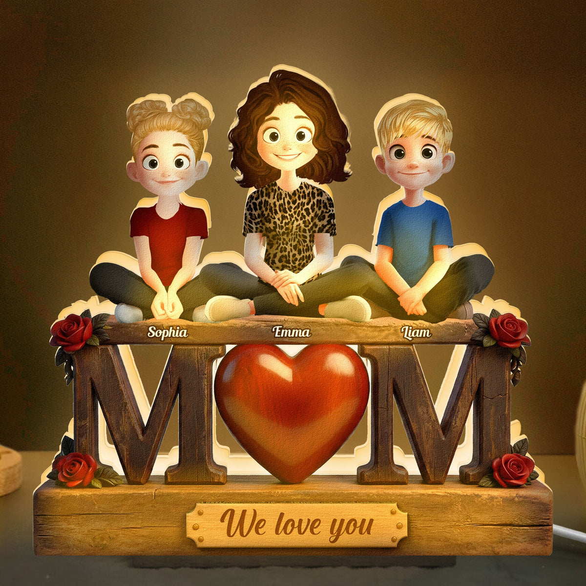 We Love You Mother's Day Gift For Mom, Mum, Wife - Personalized Night Light