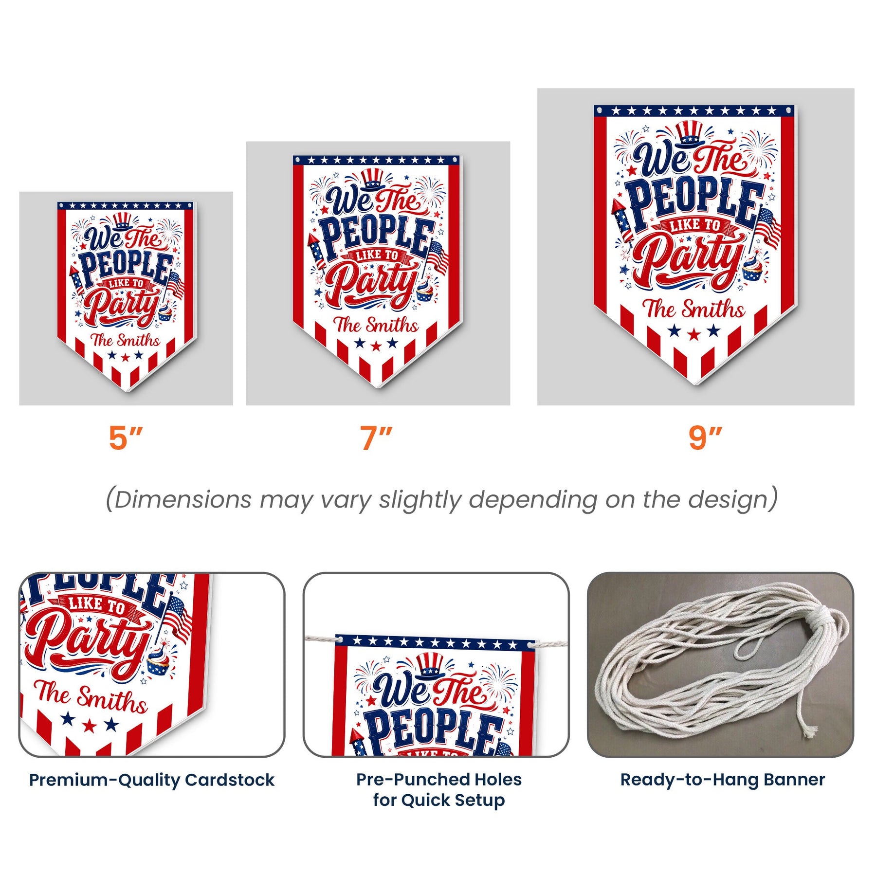 We The People Like To Party 250 Years Of Freedom USA - Personalized Garland Banner