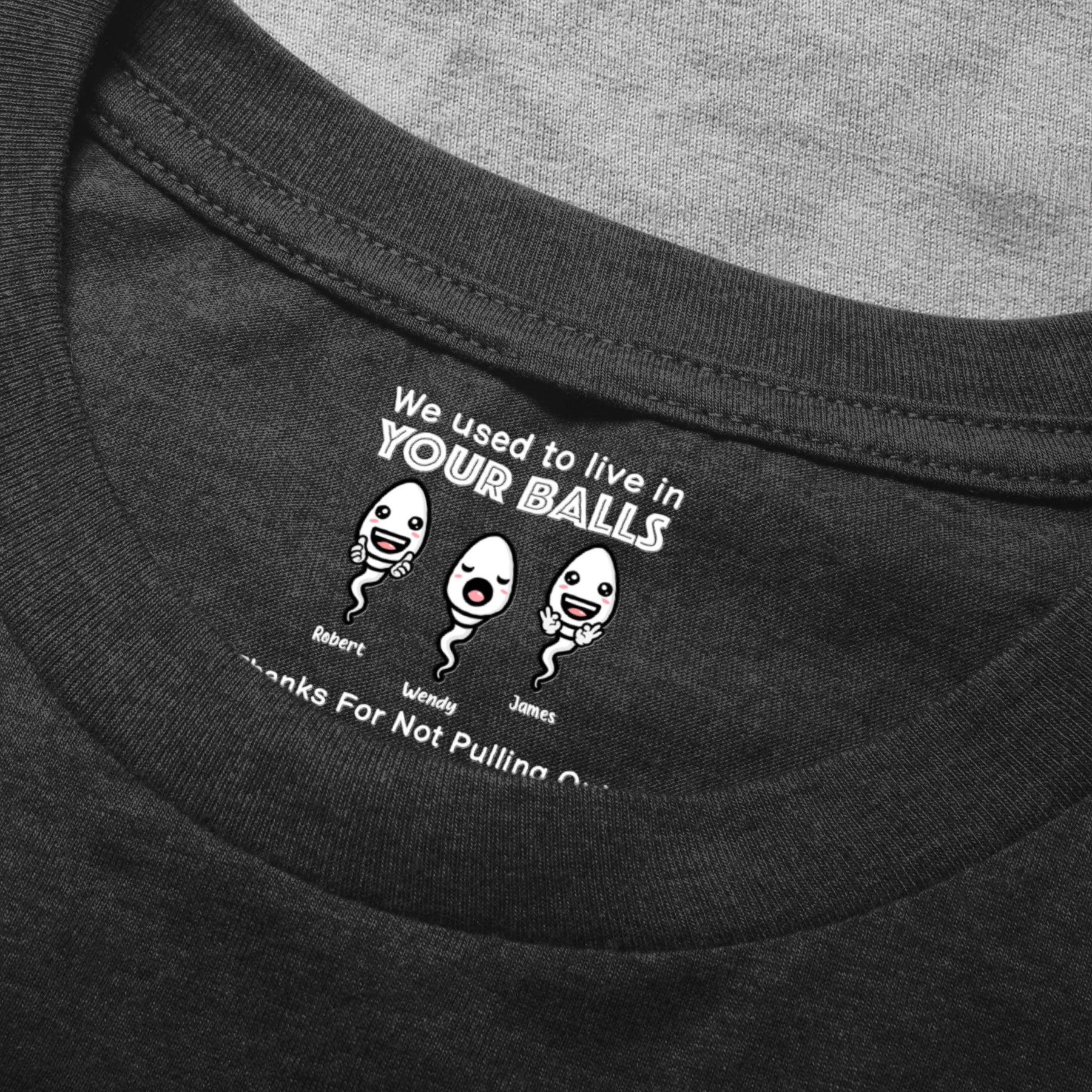 We Used To Live In Your Balls - Funny Hidden Shirt In Neck Father's Day Gifts For Dad - Personalized Shirt