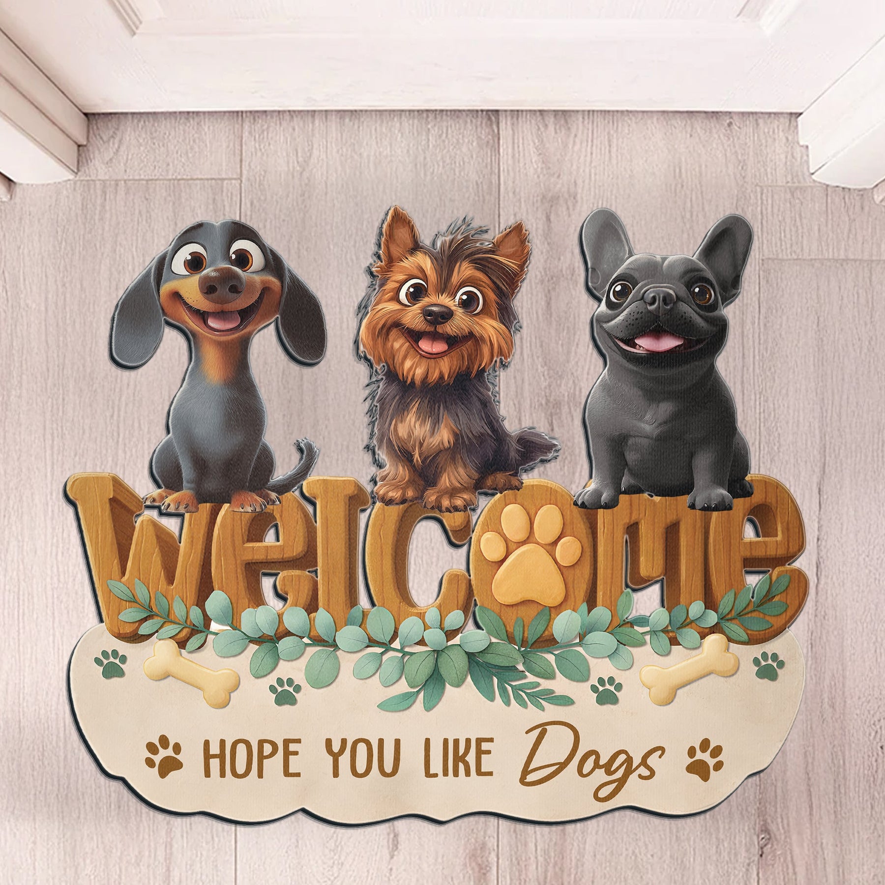 Welcome Hope You Like Dogs - Personalized Doormat