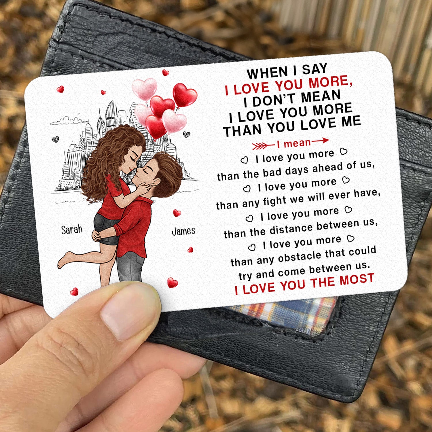 When I Say I Love You More Gift For Husband, Boyfriend, Gift For Him - Personalized Wallet Card