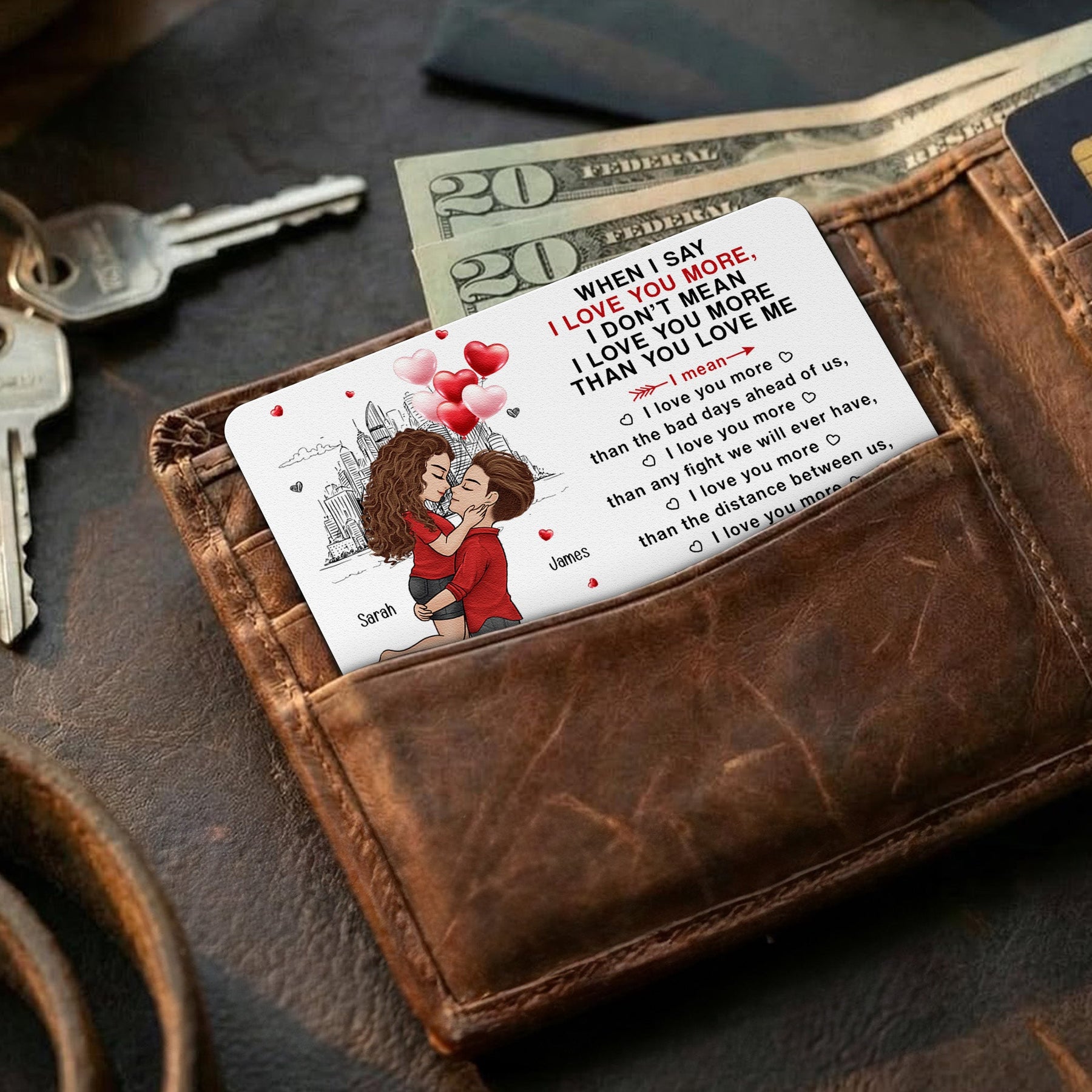 When I Say I Love You More Gift For Husband, Boyfriend, Gift For Him - Personalized Wallet Card