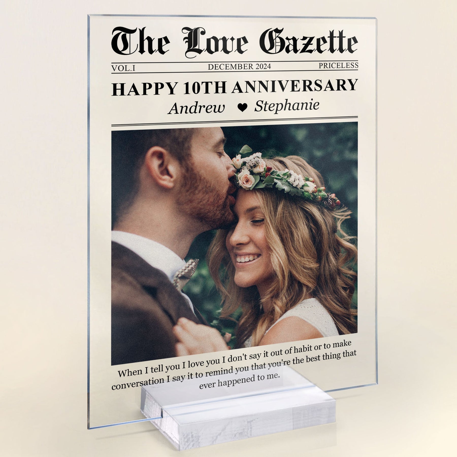 When I Tell You I Love You - Personalized Acrylic Photo Plaque