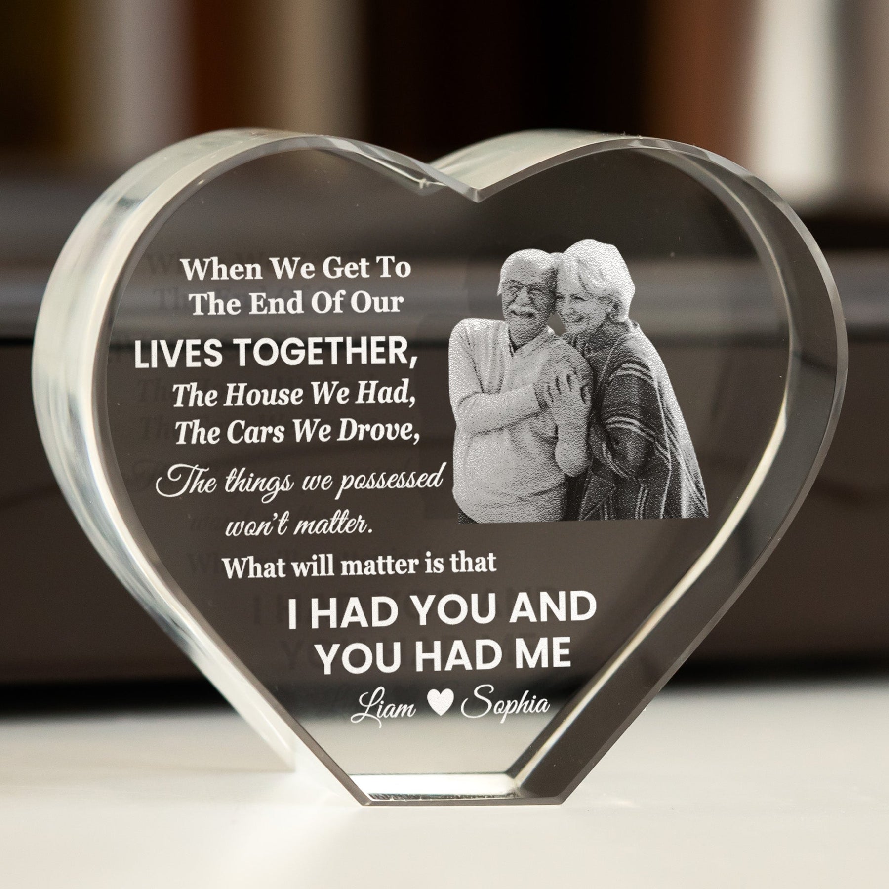 When We Get To The End Of Our Lives Together Gift For Couple - Custom 2D Crystal Photo