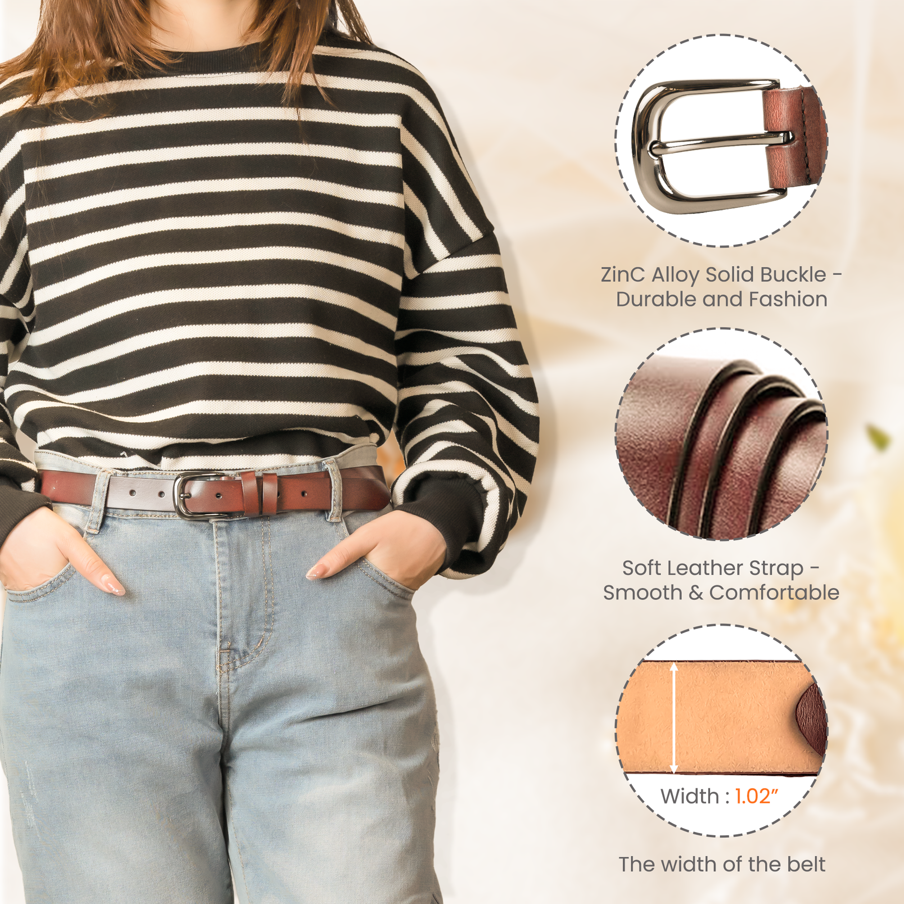 Congrats On Being My Smokin' Hot Wife, You Spoiled Woman - Personalized Women Leather Belt