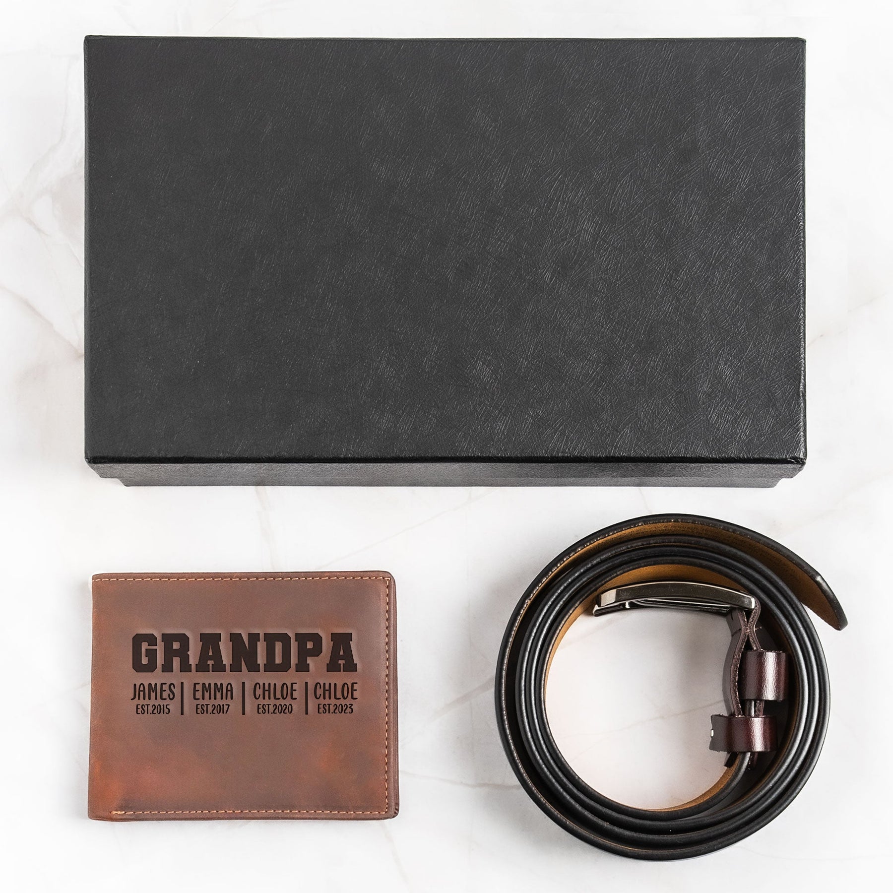 World's Best Grandpa - Father's Day Leather Gift Box Set
