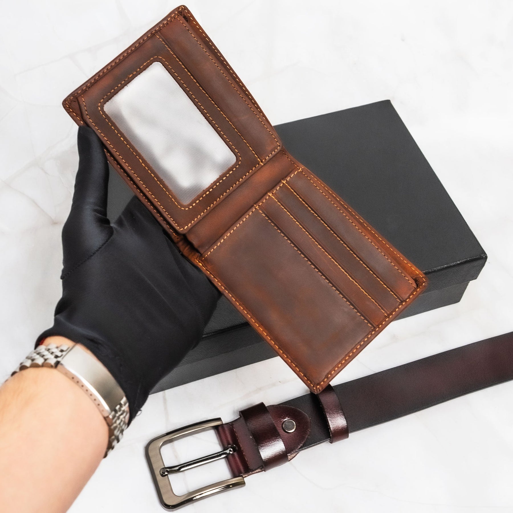 World's Best Grandpa - Father's Day Leather Gift Box Set