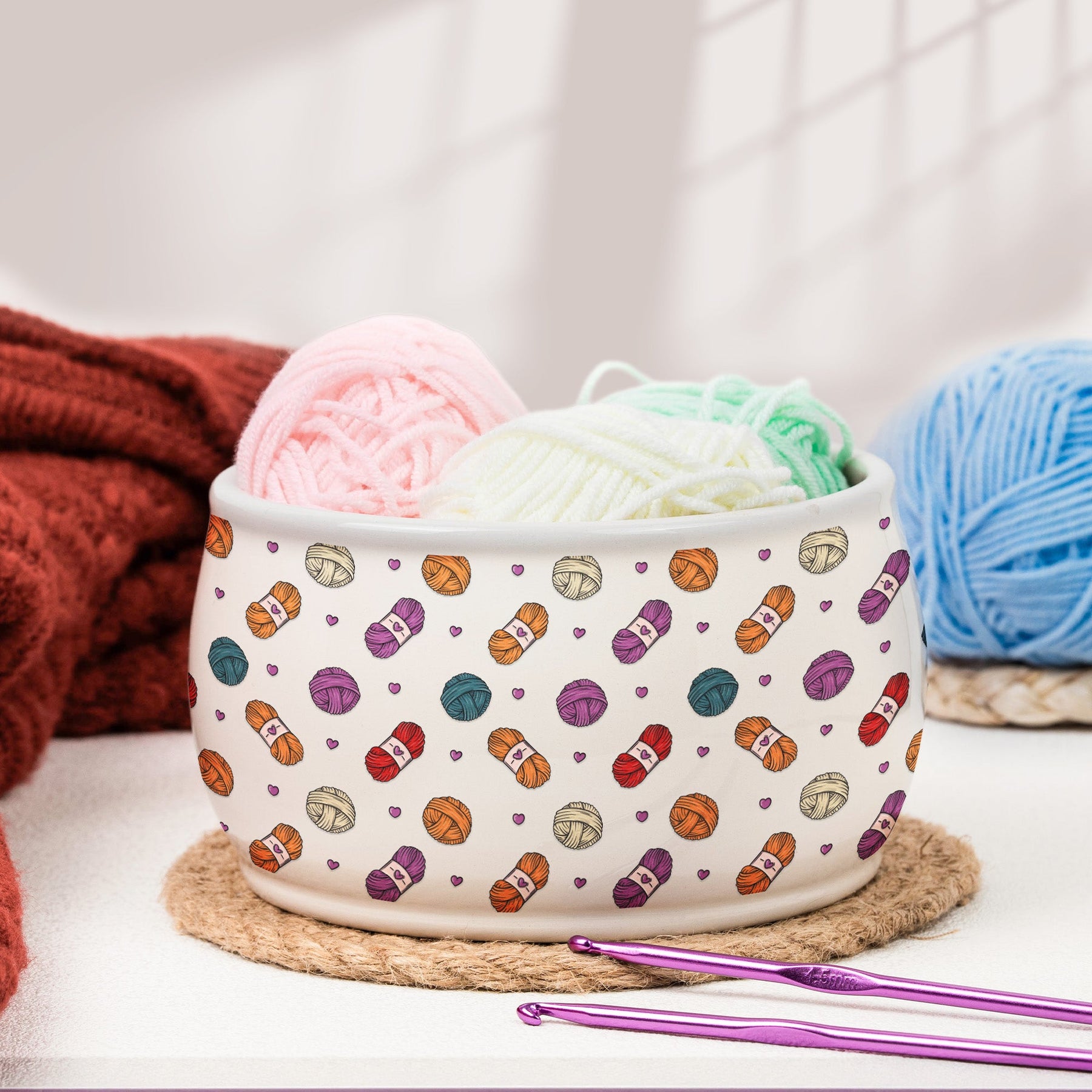 Yarn Lover, Crochet Lover, Knitting Lover - Personalized Ceramic Yarn Bowl