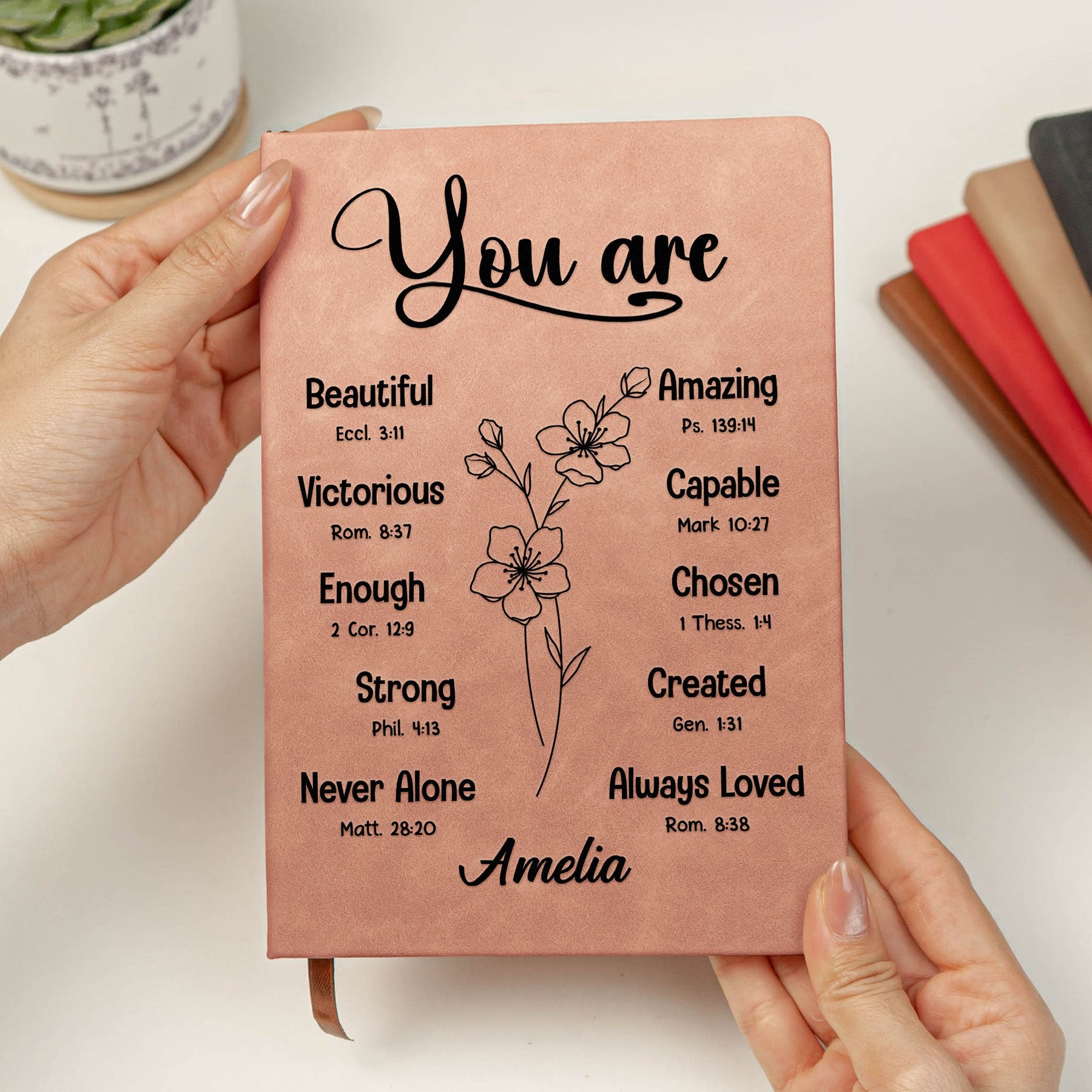 You Are Bible Verse Christian Gift For Women - Personalized Leather Journal