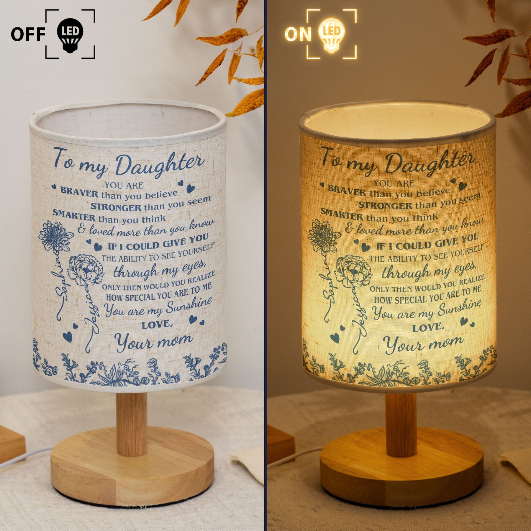 You Are Braver Than You Believe - Personalized Fabric Lamp
