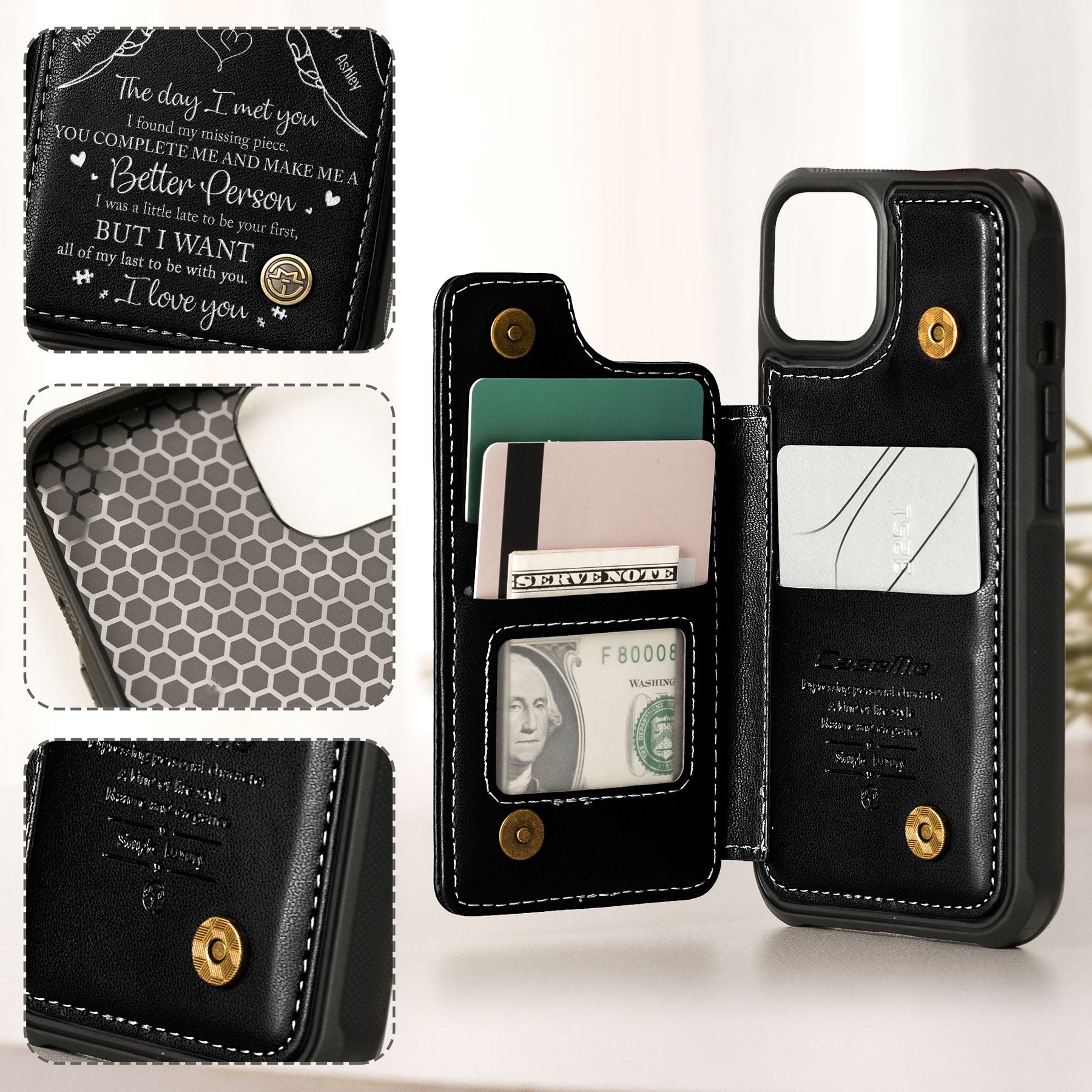 You Are My Missing Piece - Personalized Leather Flip Wallet Phone Case
