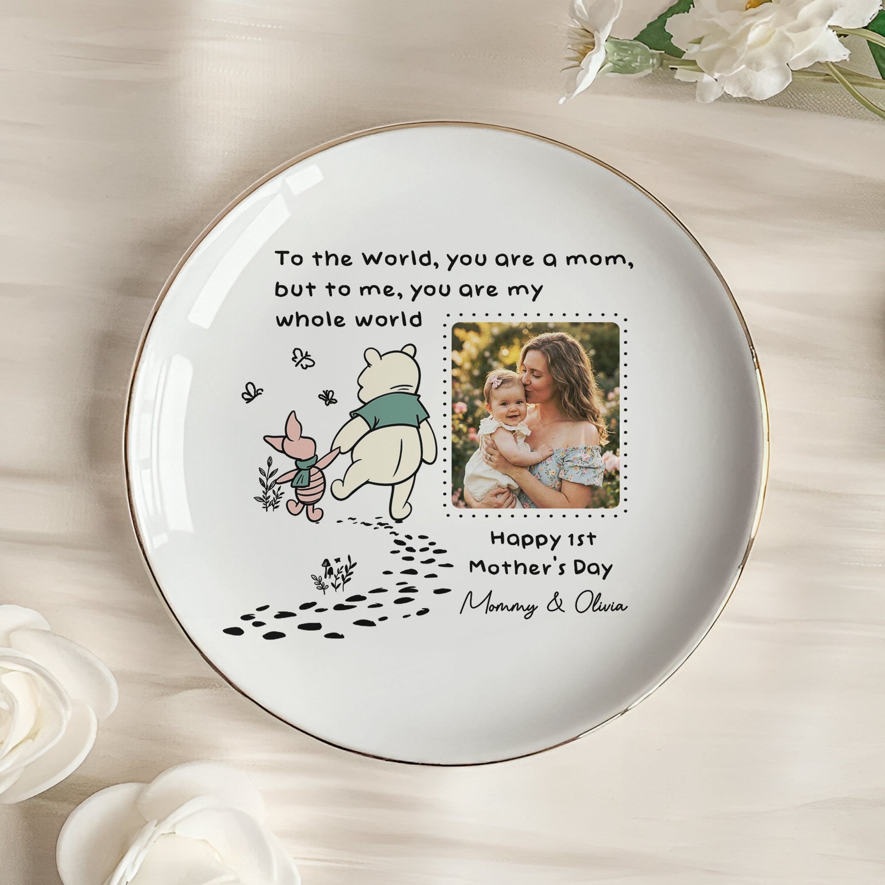 You Are My Whole World - 1st Mother's Day Gift For Mom - Personalized Jewelry Dish