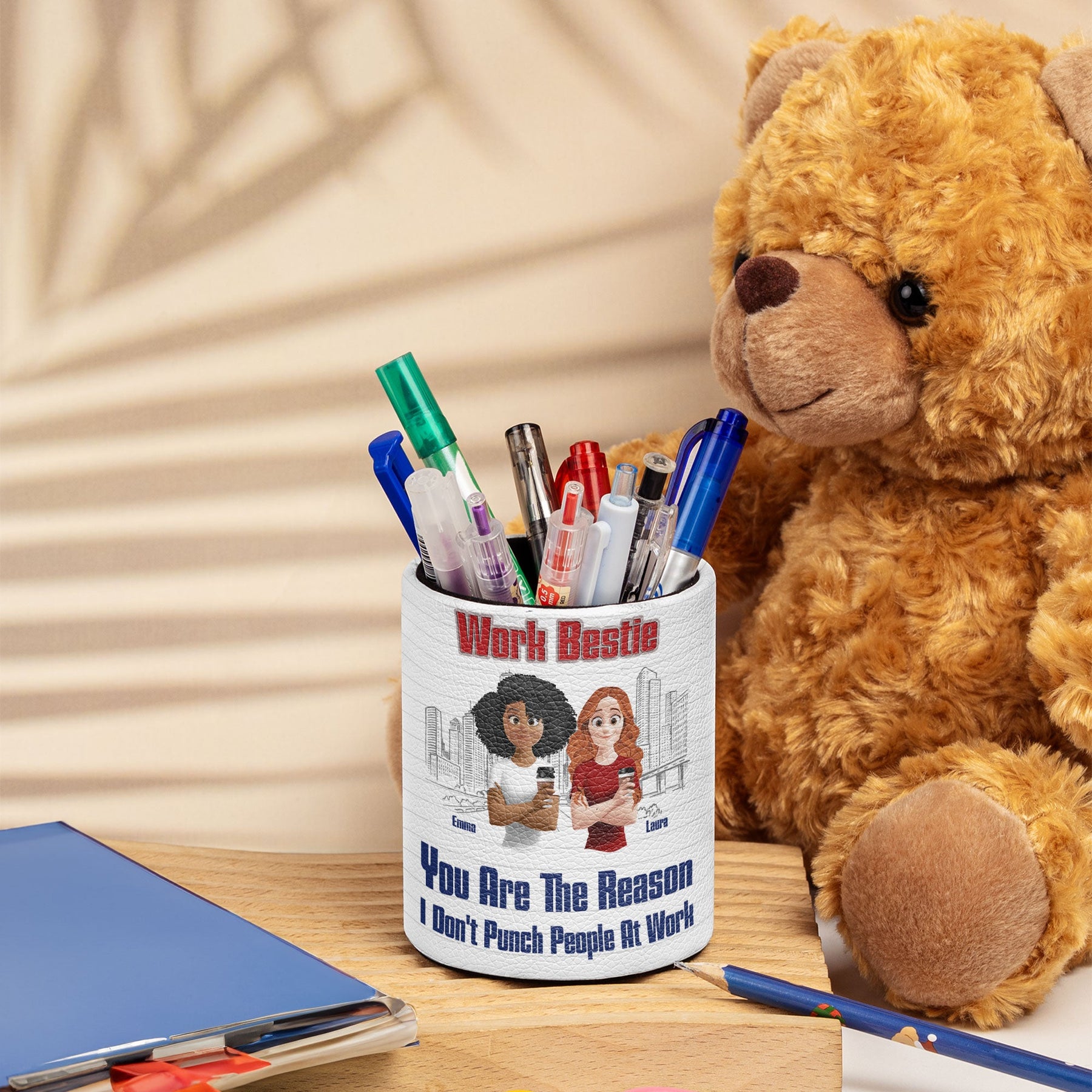 You Are The Reason I Don't Punch People At Work - Personalized Pen Holder