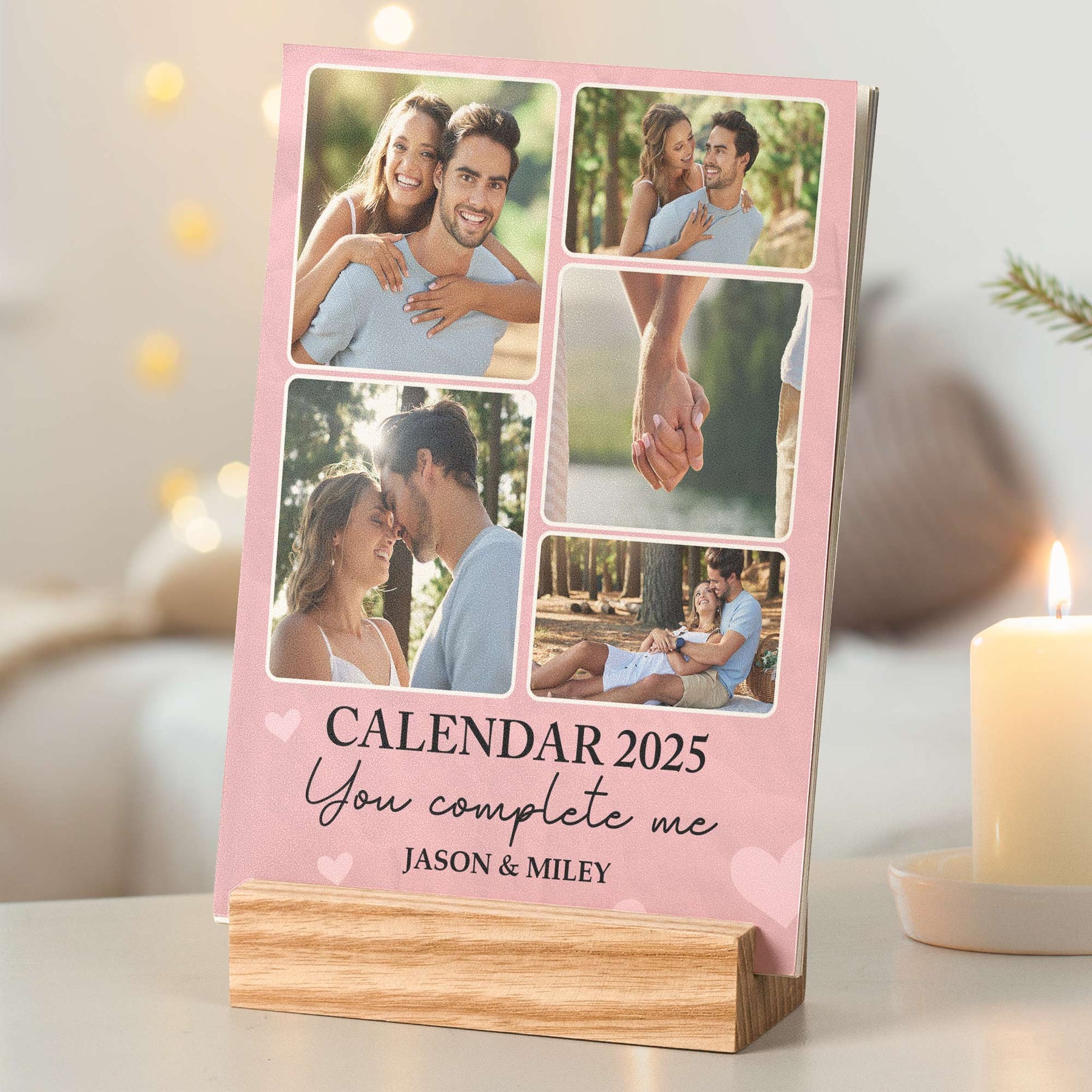You Complete Me Couple Love - Personalized Photo Easel Calendar