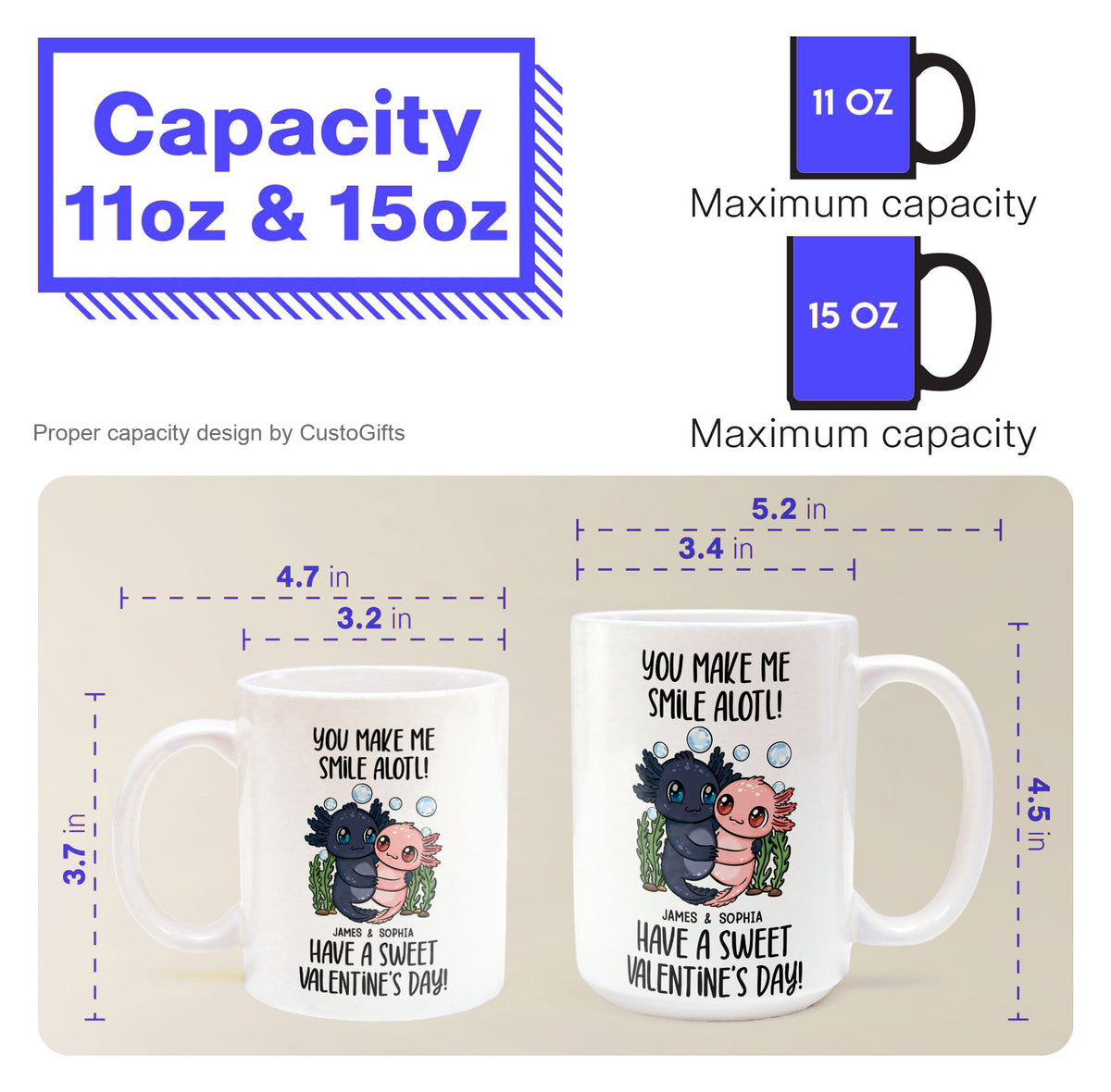 You Make Me Smile Alotl - Personalized Mug