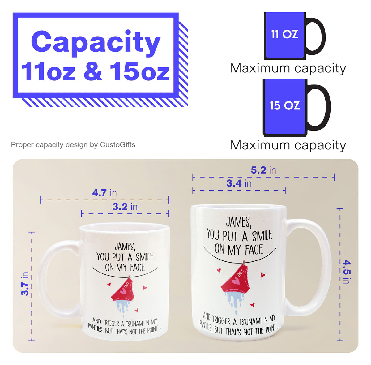 You Put A Smile On My Face And Trigger A Tsunami In My Panties - Personalized Mug