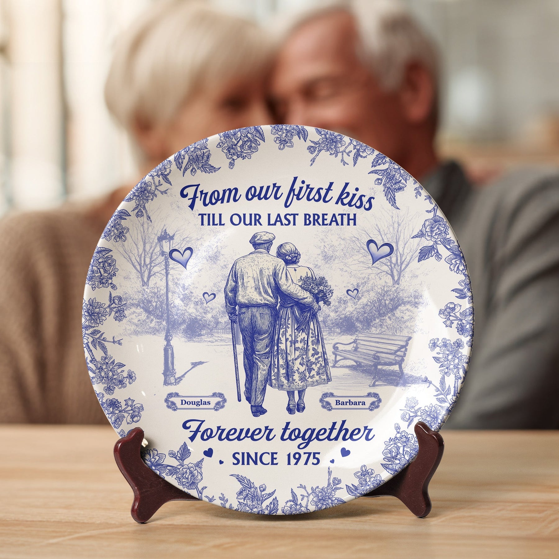 You & Me We Got This - Anniversary Gifts Couple Toile De Jouy - Personalized Ceramic Plate