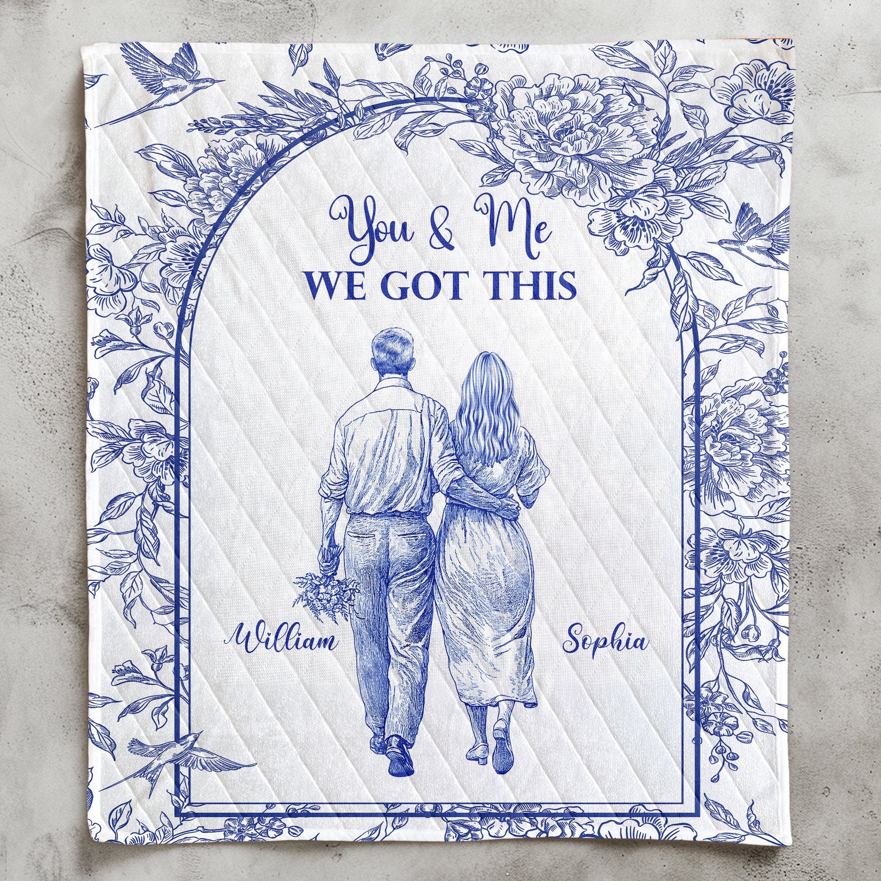 You & Me We Got This Anniversary Gifts For Couples Toile De Jouy - Custom Quilt Set