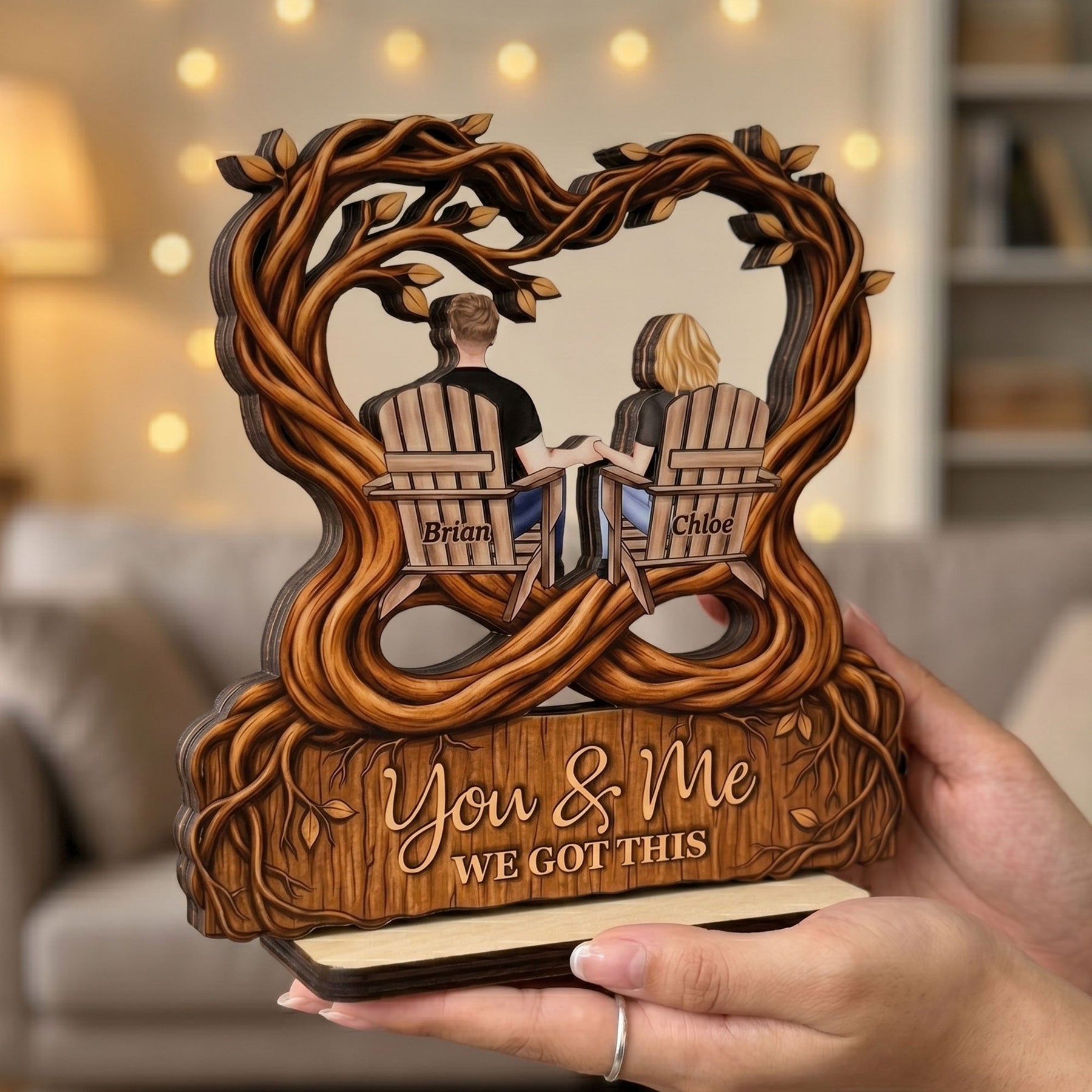 You & Me We Got This - Anniversary Romantic Gifts For Her, Him - Personalized Wooden Plaque