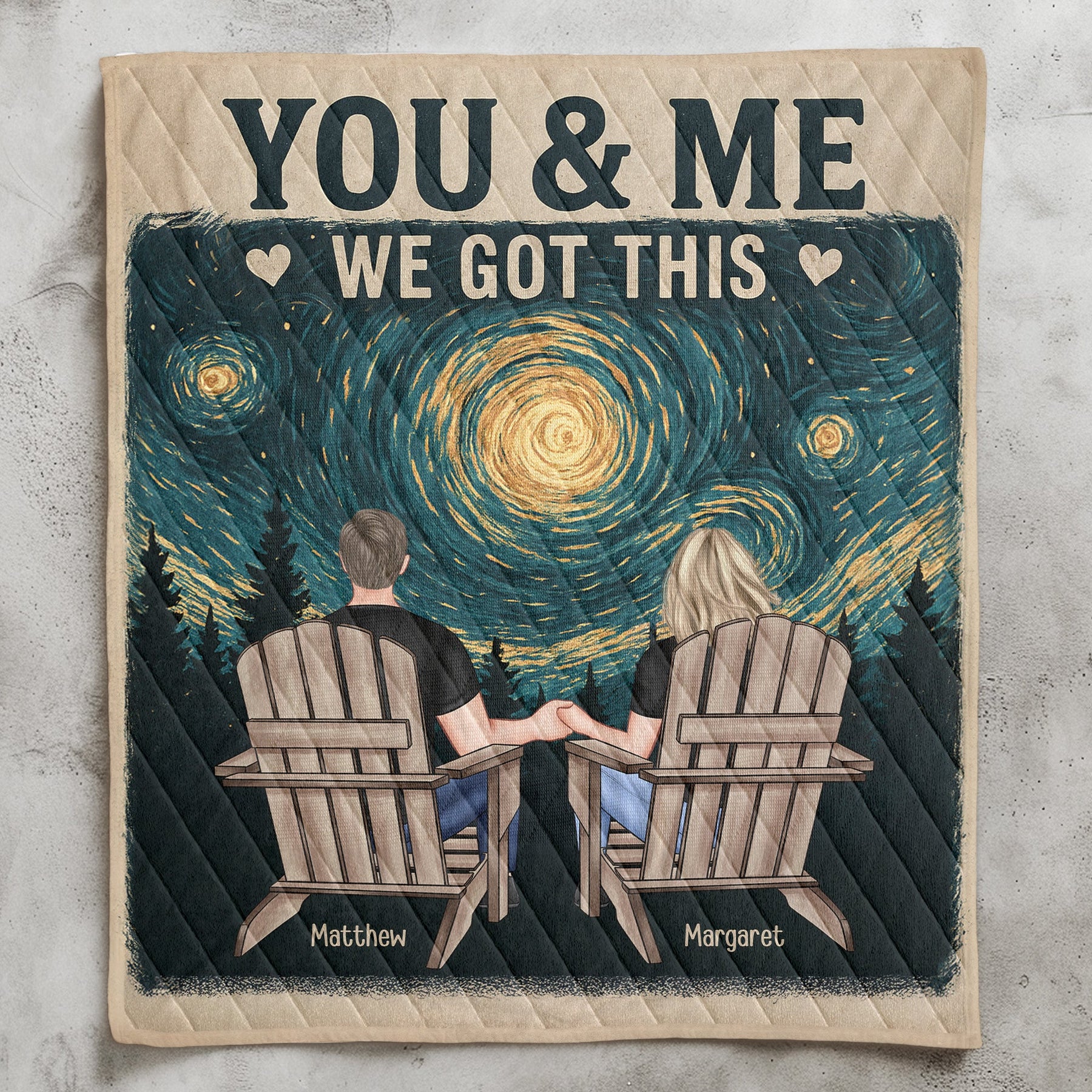 You & Me We Got This Couple Anniversary Gift - Custom Quilt Set