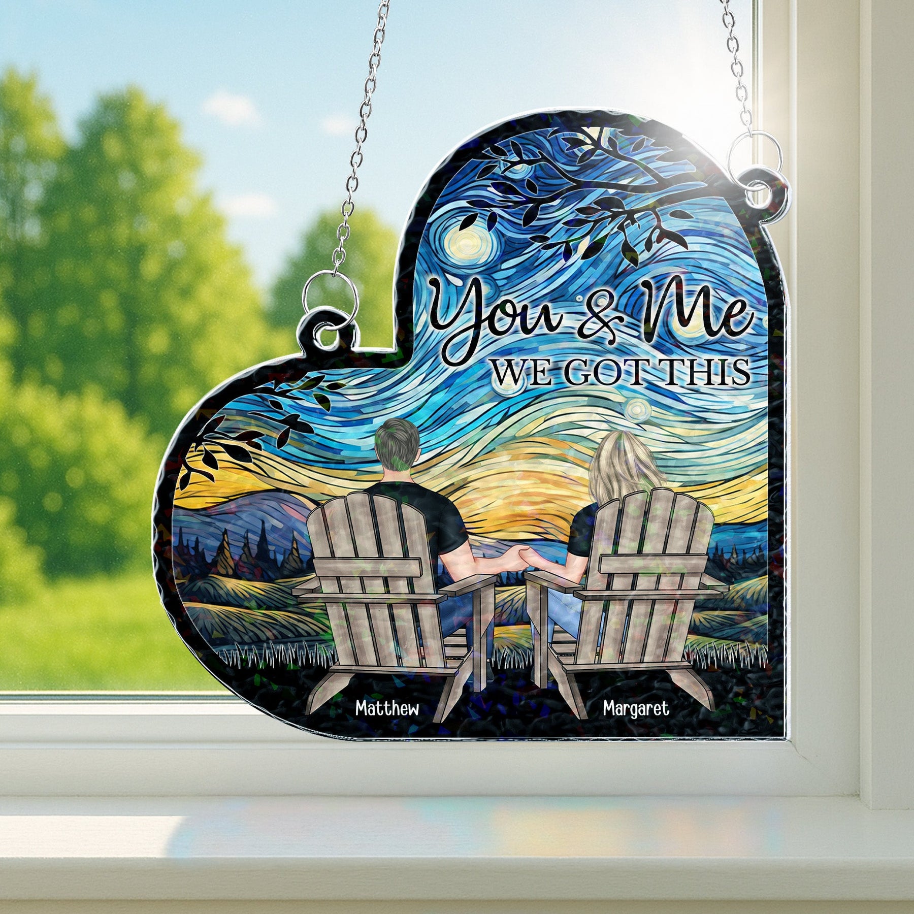 You & Me We Got This Couple Gift Anniversary Gift - Personalized Window Corner Suncatcher